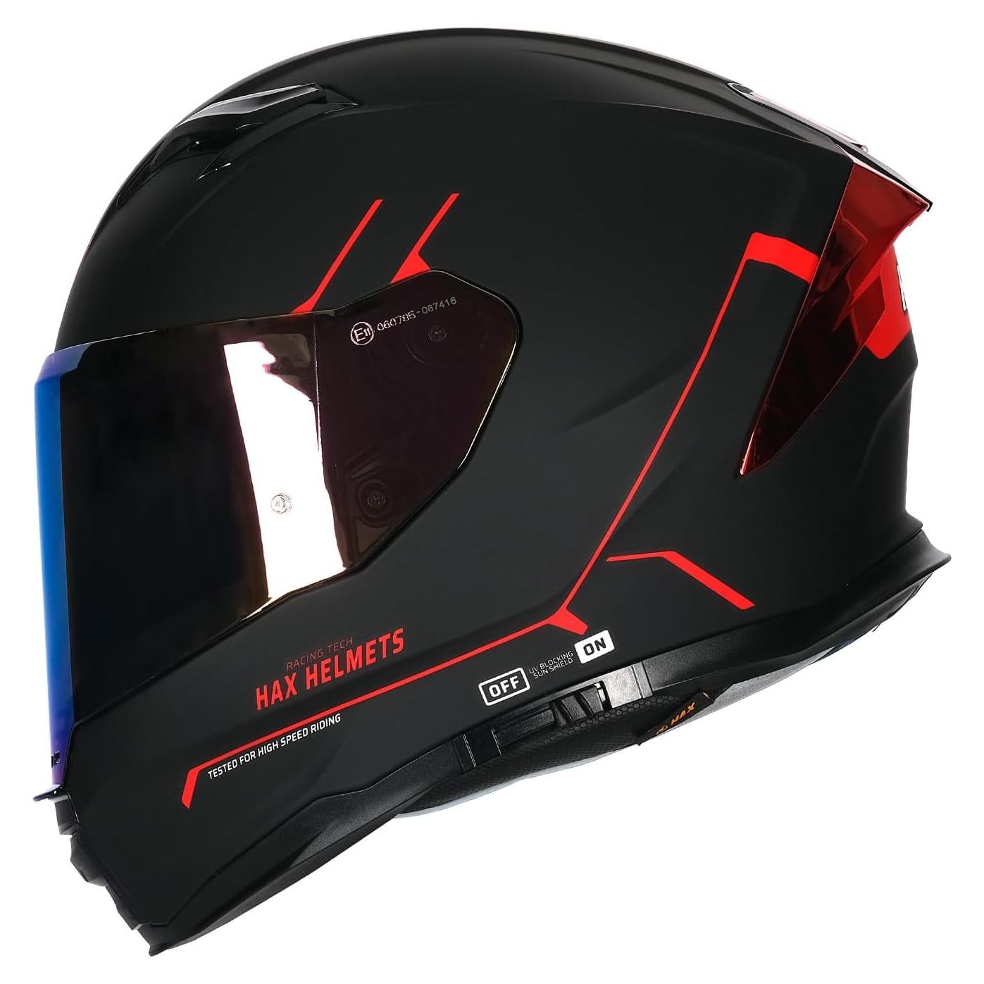 Casco HAX Force Aerodinámico Doble Visera XXL Negro Mate