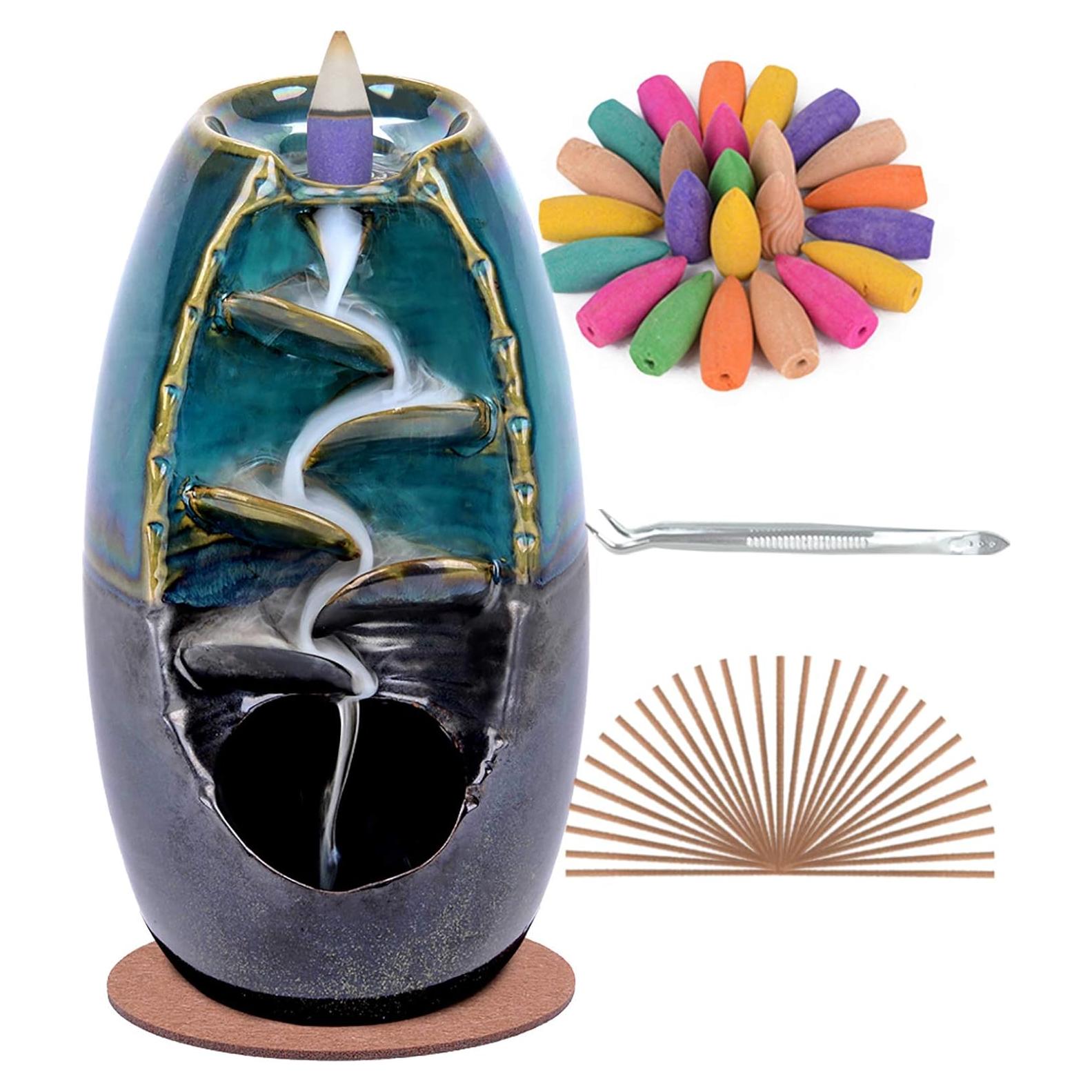 Soporte de Incienso de Cerámica SPACEKEEPER con 120 Conos