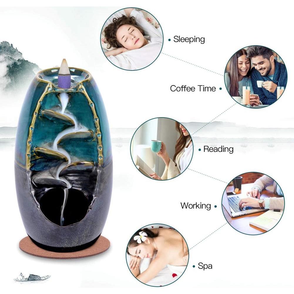 Soporte de Incienso de Cerámica SPACEKEEPER con 120 Conos