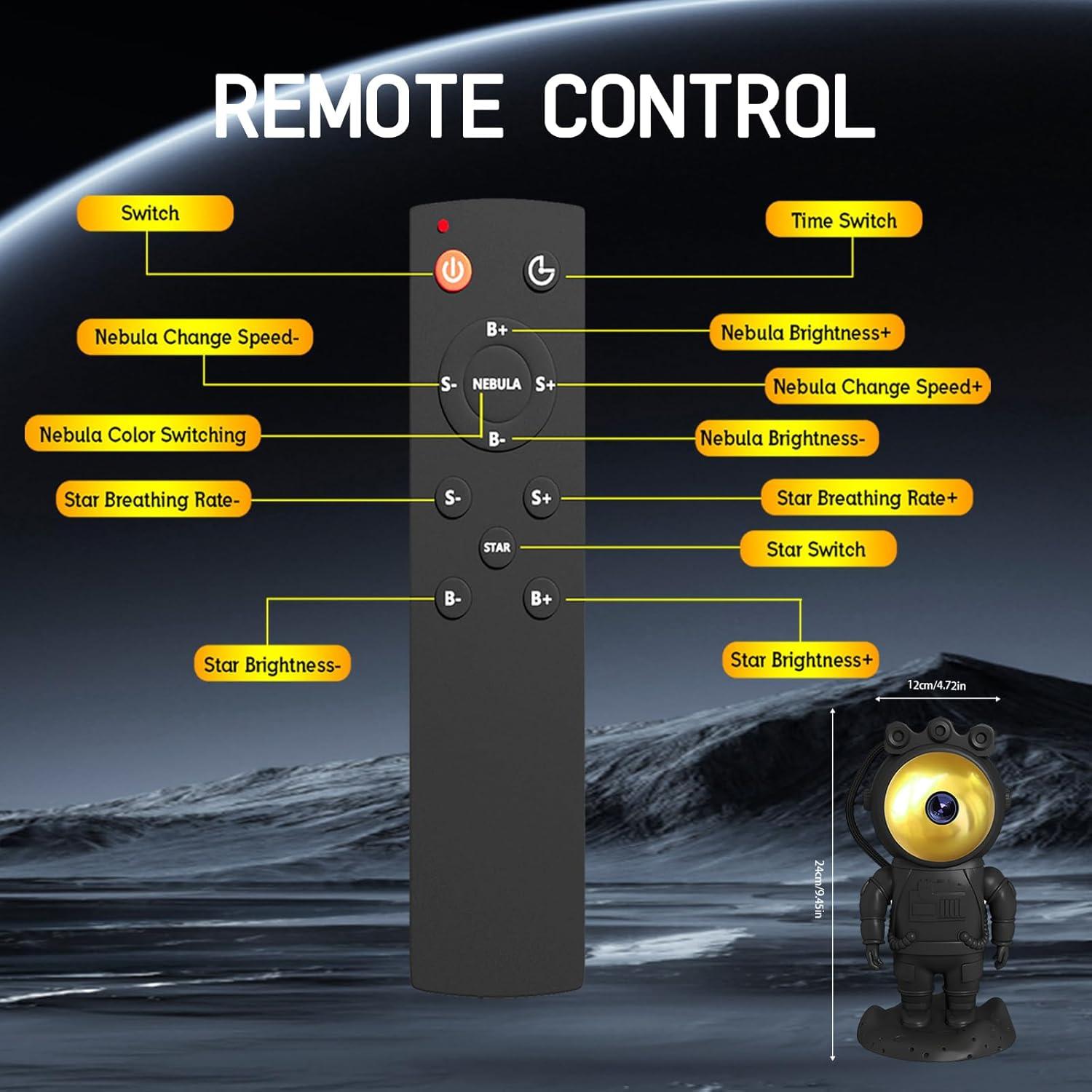 Proyector de Estrellas MYSTILUCK Astronauta LED con Control Remoto
