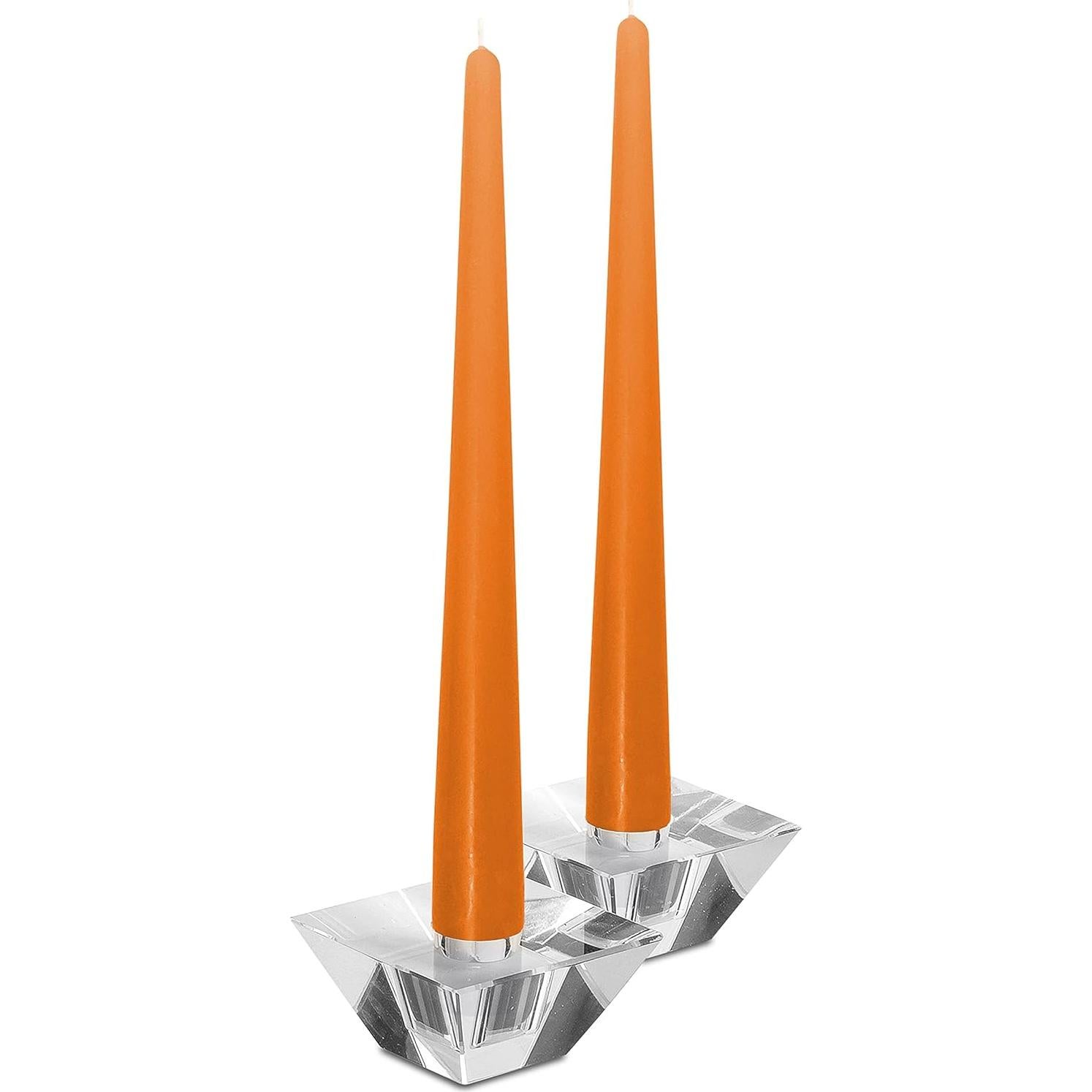 Velas Taper Altas Hyoola Naranjas 35.56 cm Sin Aroma - 12 Unidades