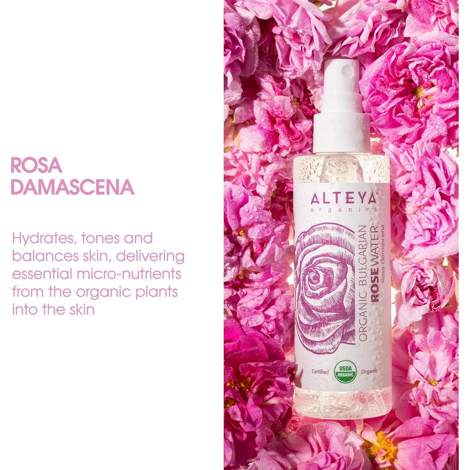 Agua de Rosa Orgánica Alteya 100 ml Spray Certificada USDA
