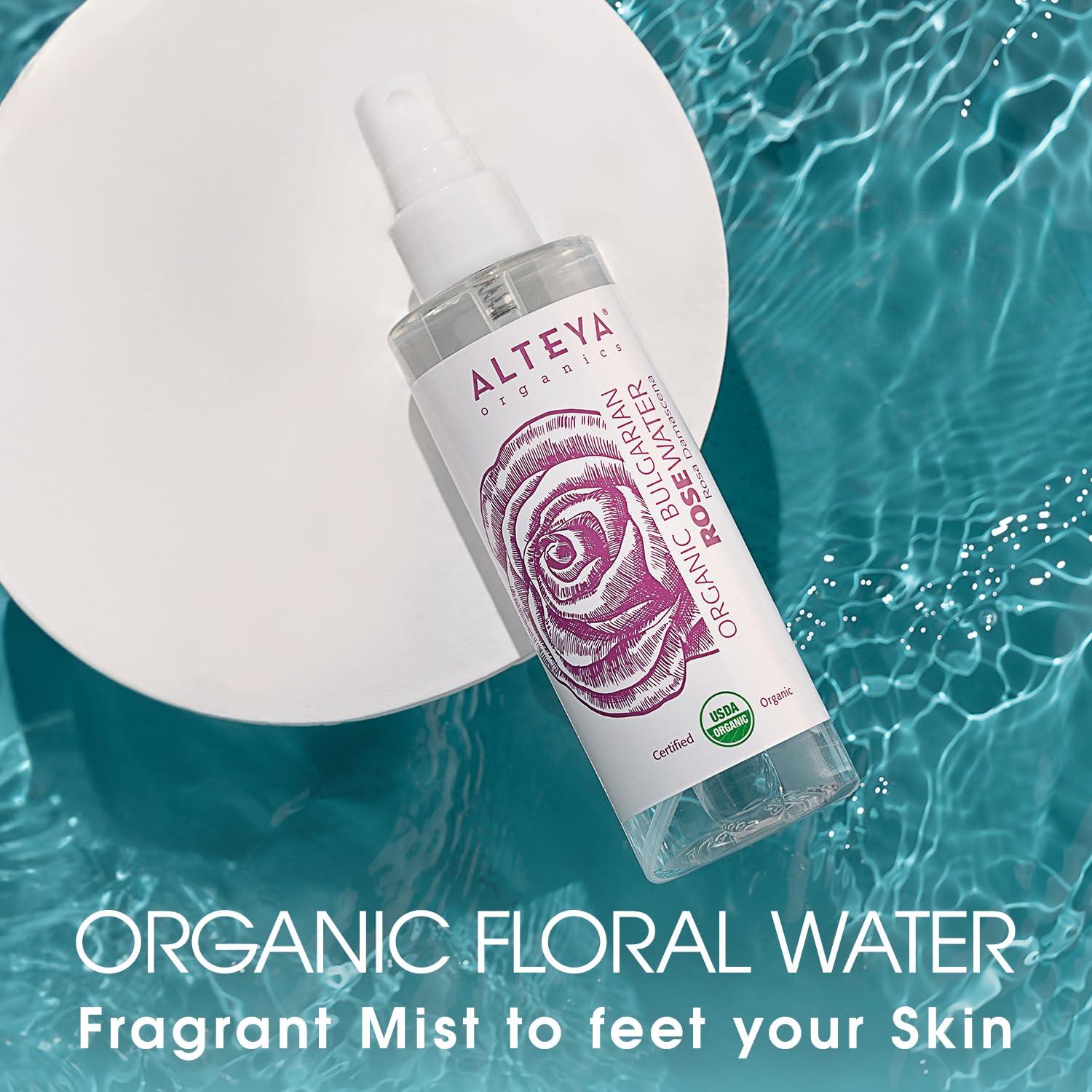 Agua de Rosa Orgánica Alteya 100 ml Spray Certificada USDA