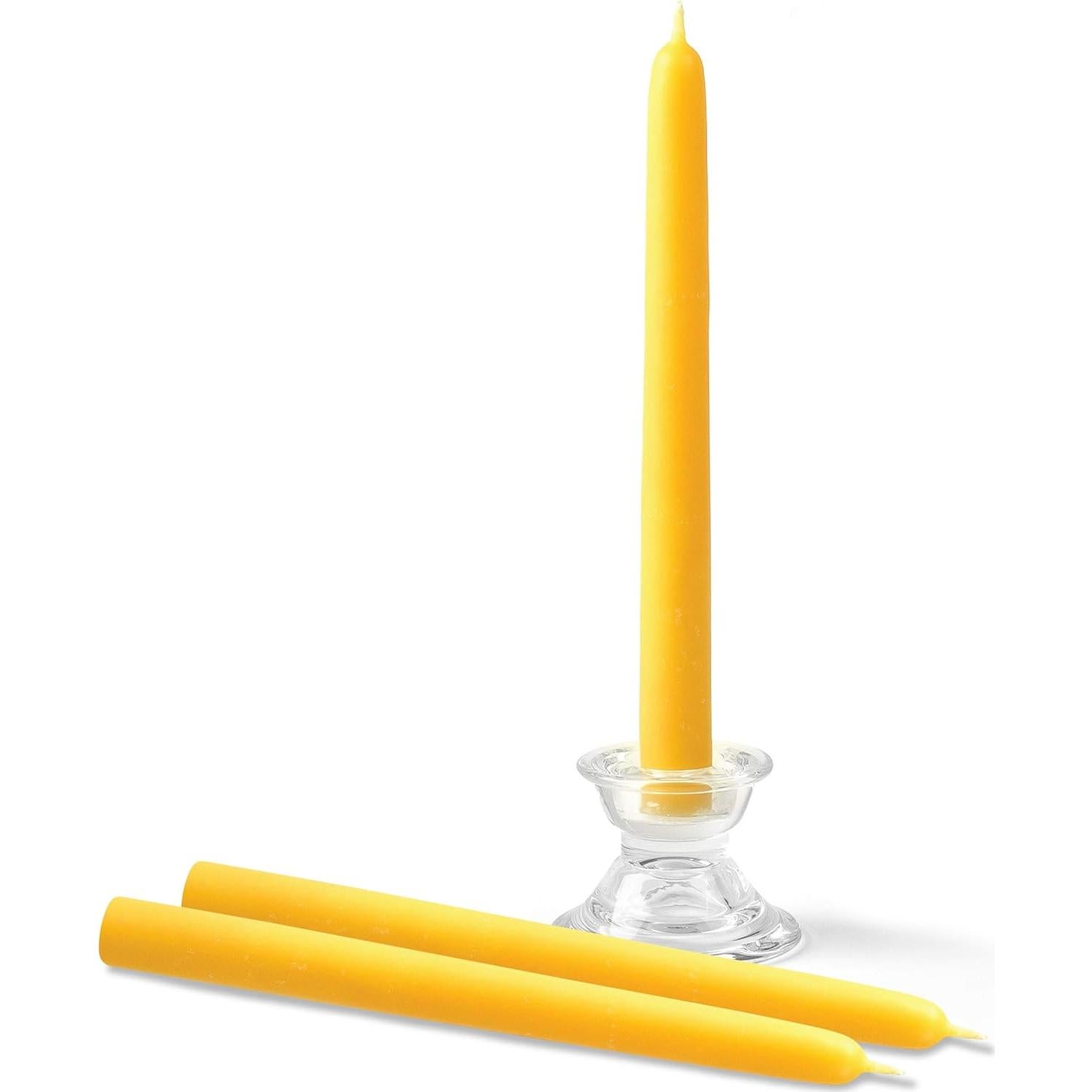 Velas de Cera de Abeja Hyoola 21.6 cm - Paquete de 12 - Sin Aroma
