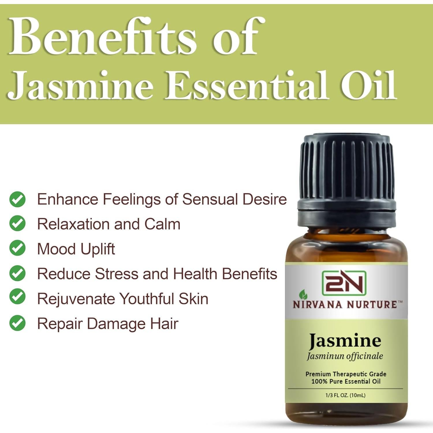 Aceite Esencial de Jazmín 100% Puro 10 ml Nirvana Nurture