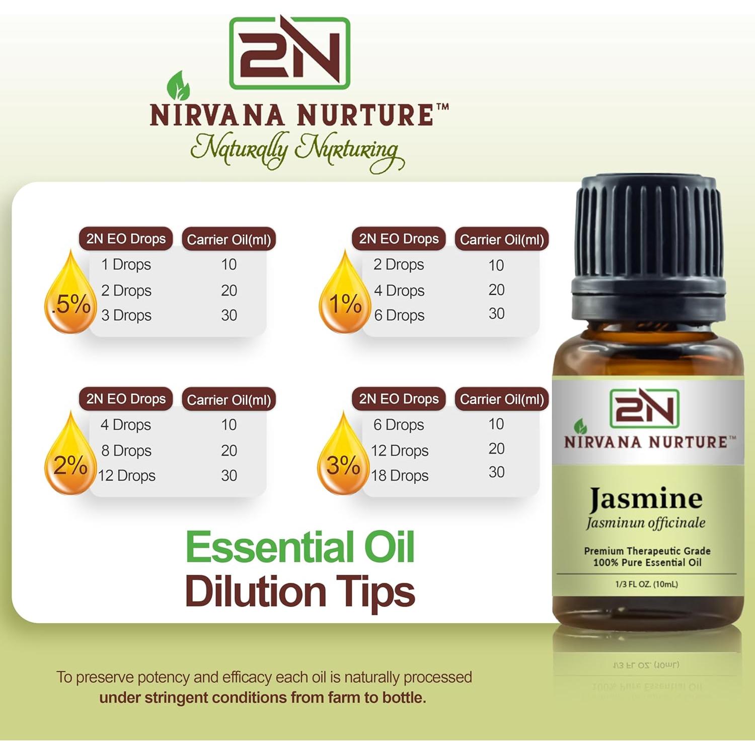 Aceite Esencial de Jazmín 100% Puro 10 ml Nirvana Nurture