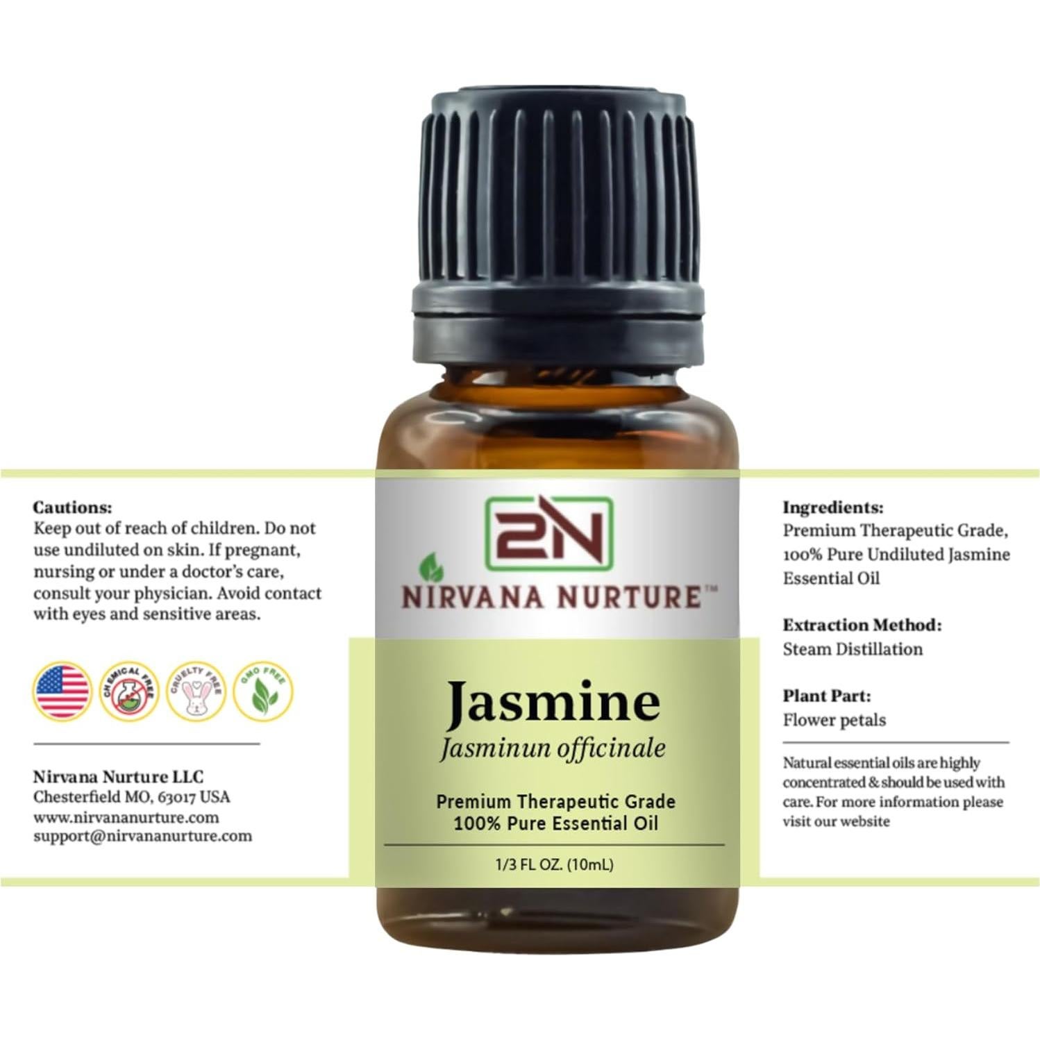 Aceite Esencial de Jazmín 100% Puro 10 ml Nirvana Nurture