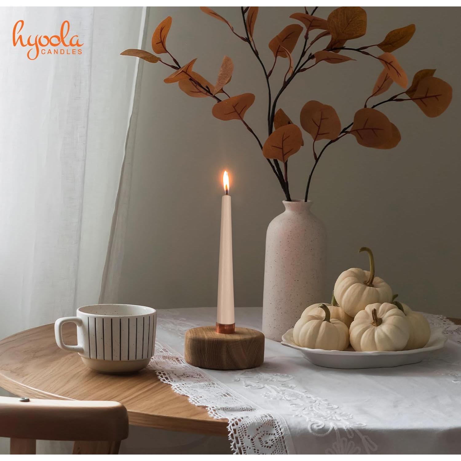 Velas Taper Altas Hyoola 30 cm Beige Sahara Sin Aroma - 96 Unidades