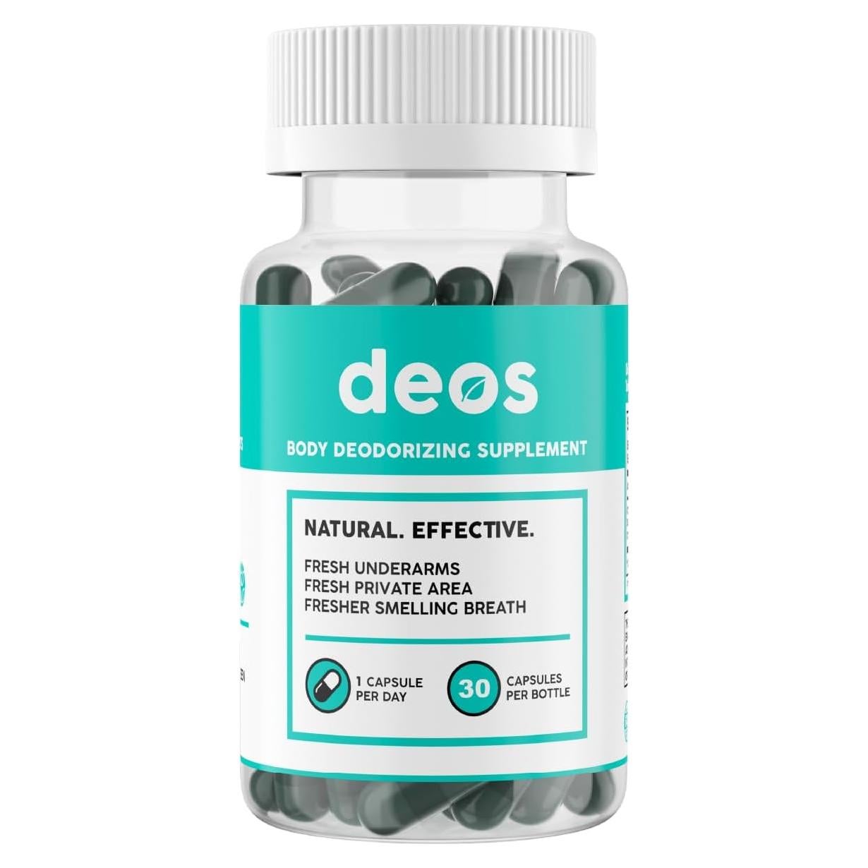 Suplemento Desodorante Interno DEOS - 30 Cápsulas Veganas de Clorofila