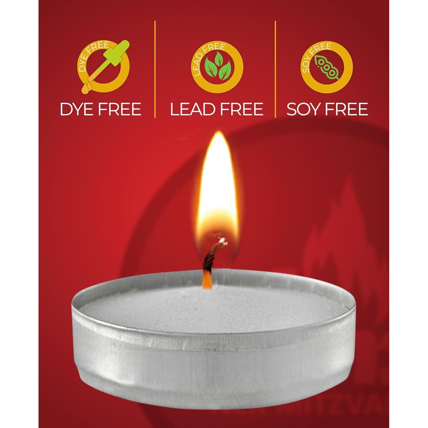 Velas Tealight Ner Mitzvah Blancas 200 Unidades 1.5 Horas