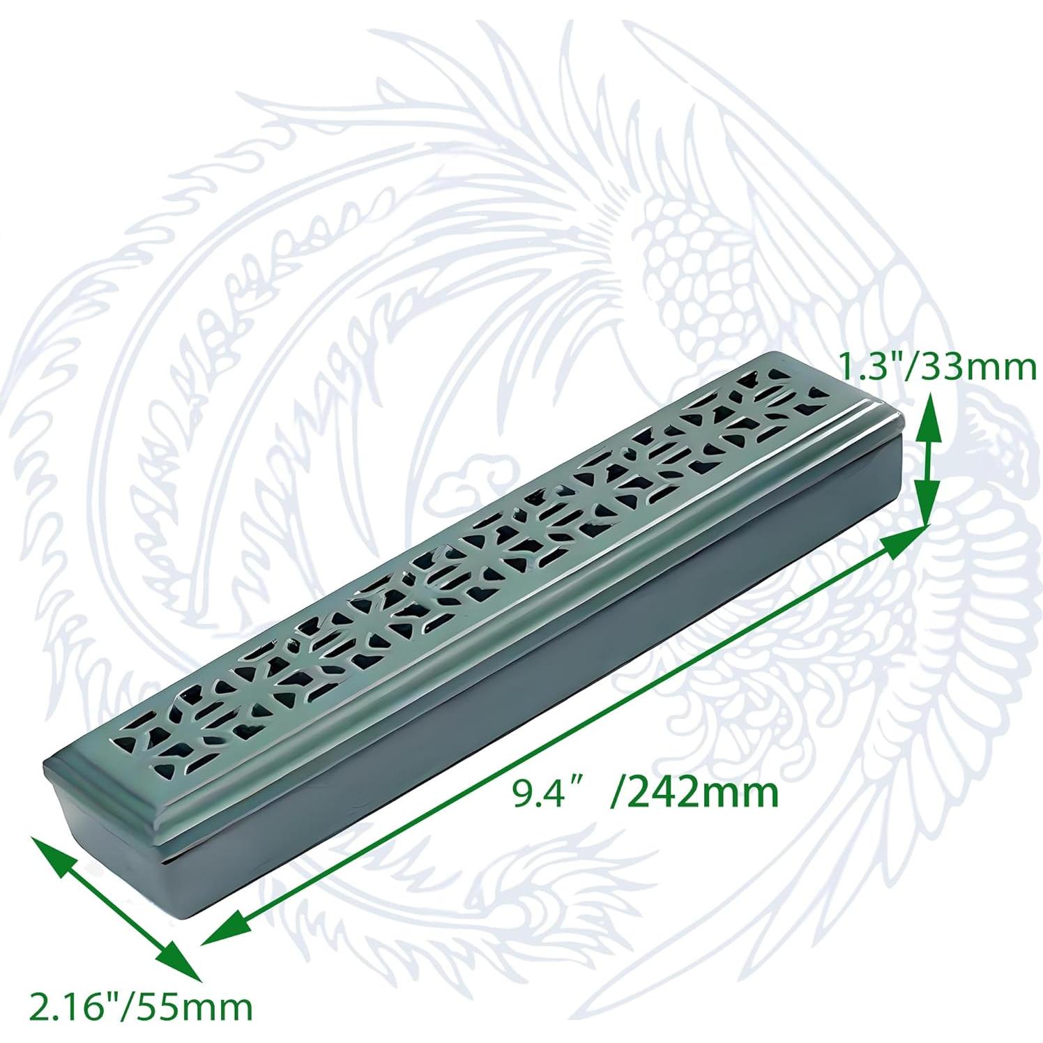 Soporte de Incienso Cerámica Sisims Verde 24 cm para Meditación