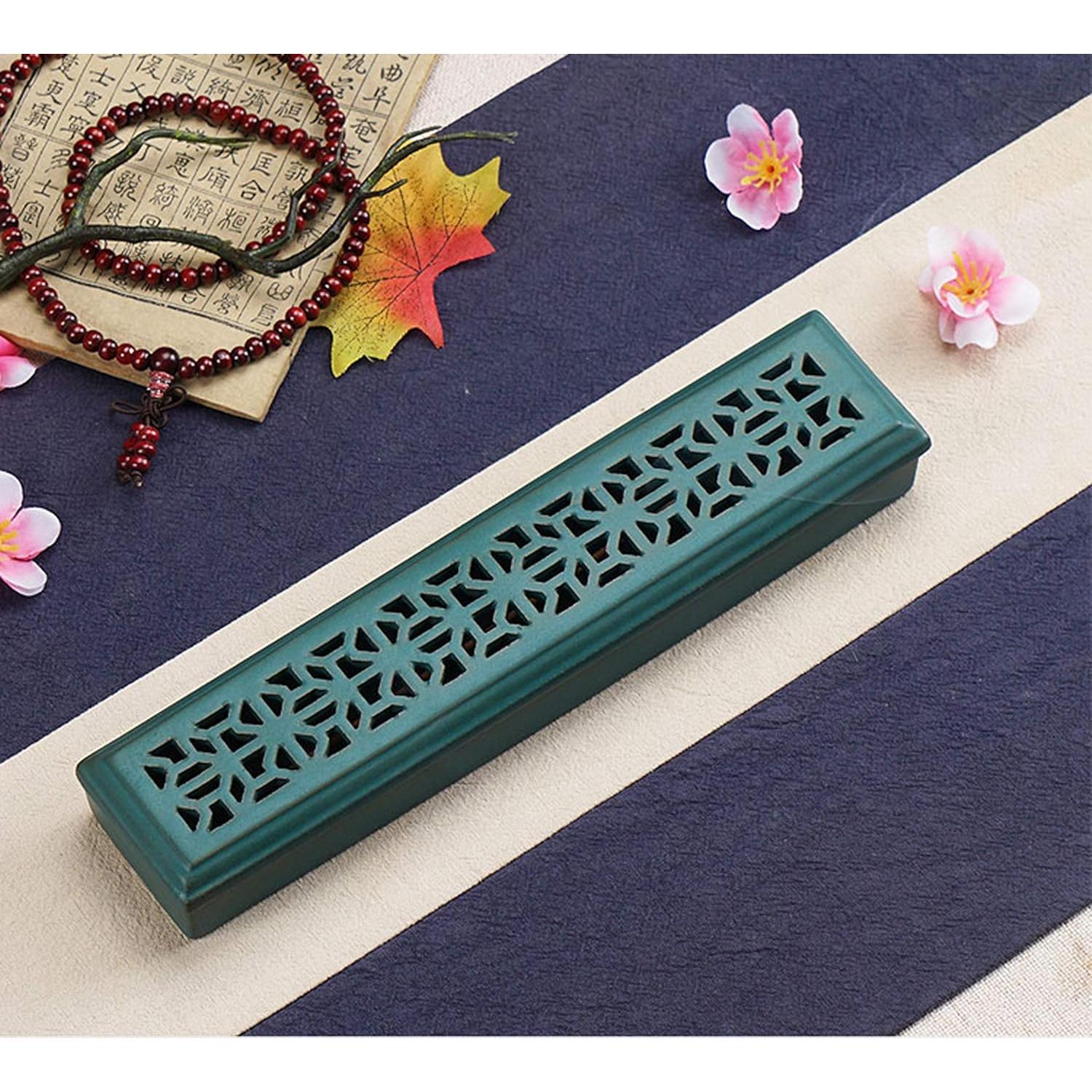 Soporte de Incienso Cerámica Sisims Verde 24 cm para Meditación