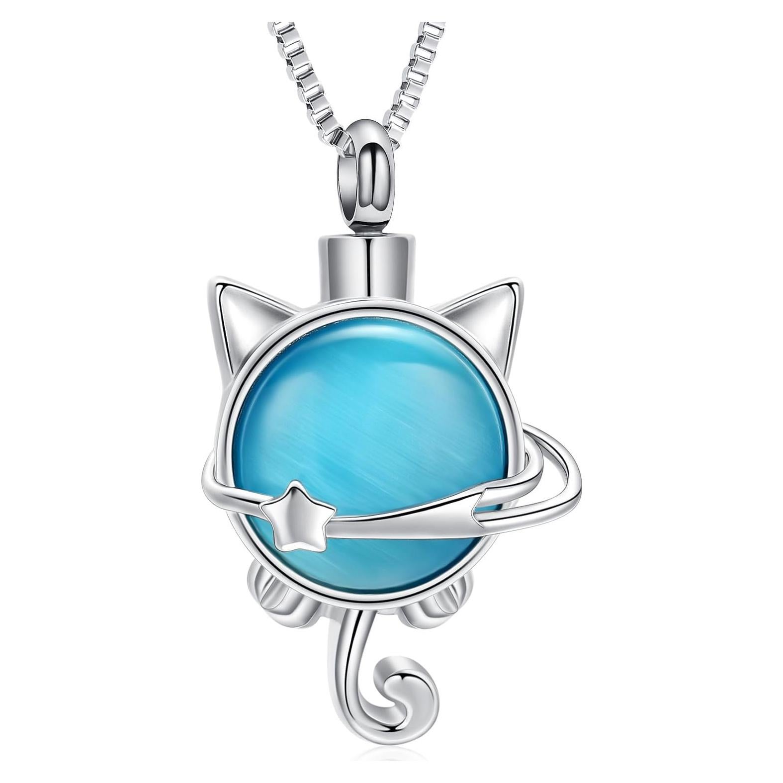 Collar de cremación XSMZB para cenizas de mascotas en piedra lunar