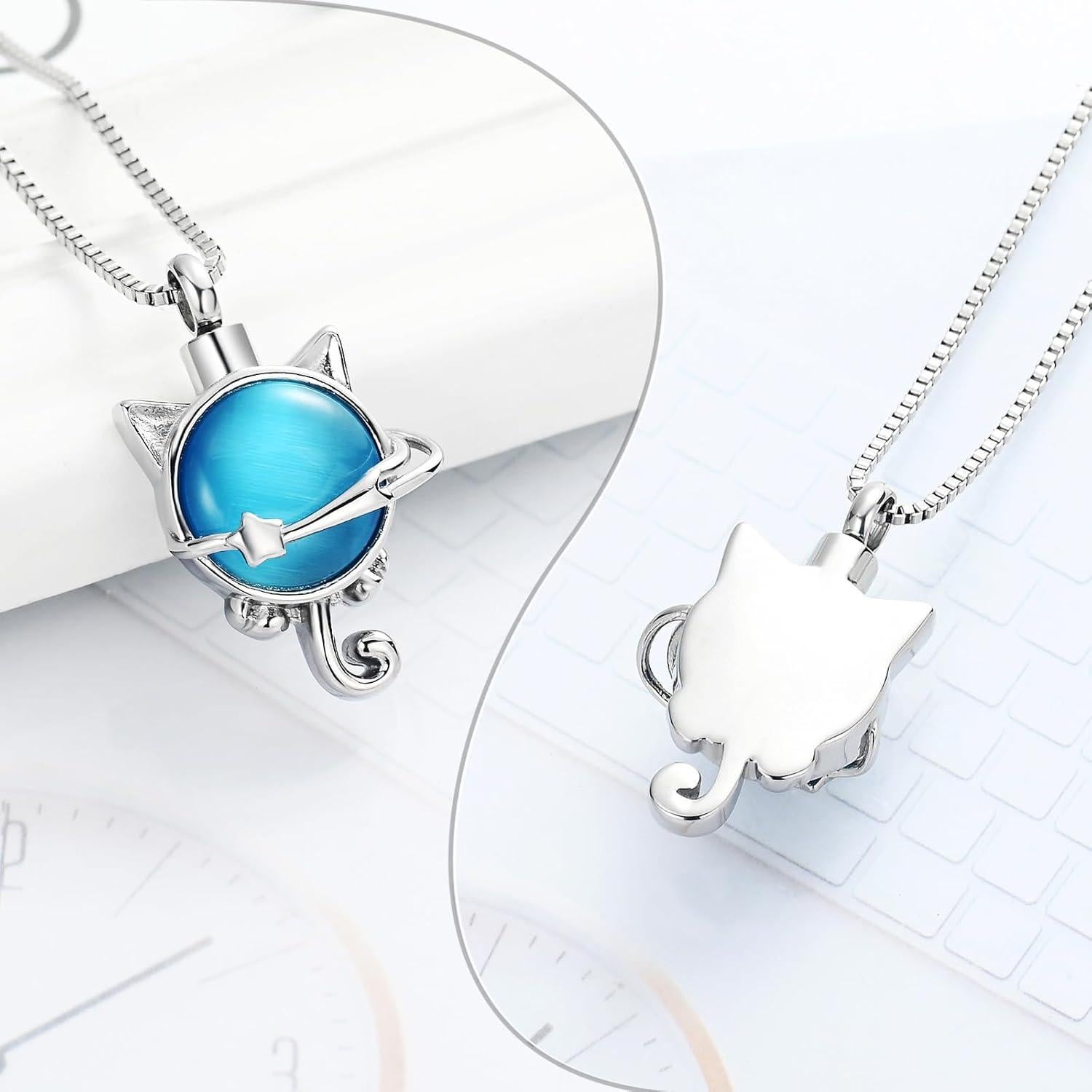 Collar de cremación XSMZB para cenizas de mascotas en piedra lunar