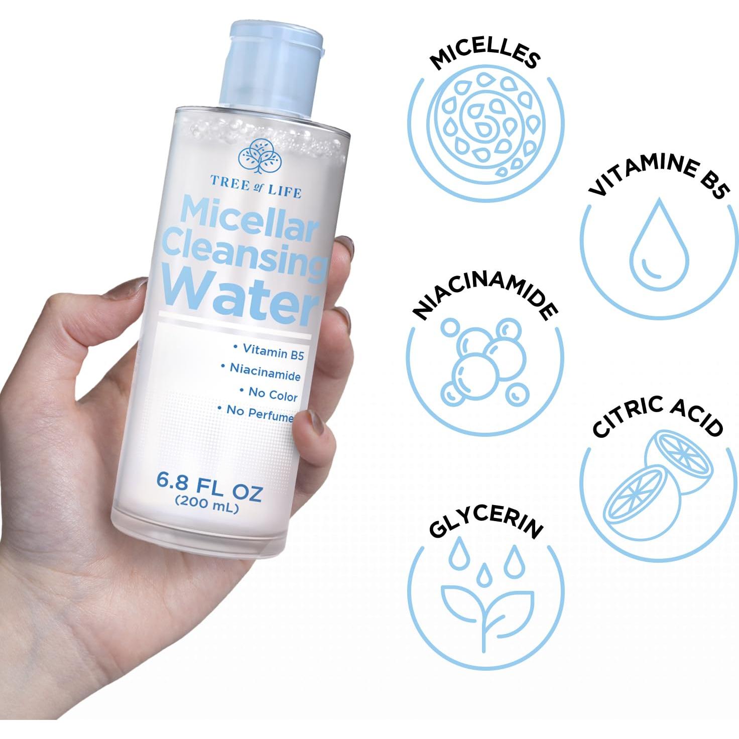Agua Micelar Limpiadora 200 ml Árbol de la Vida - Desmaquillante con Niacinamida y Vitamina B5