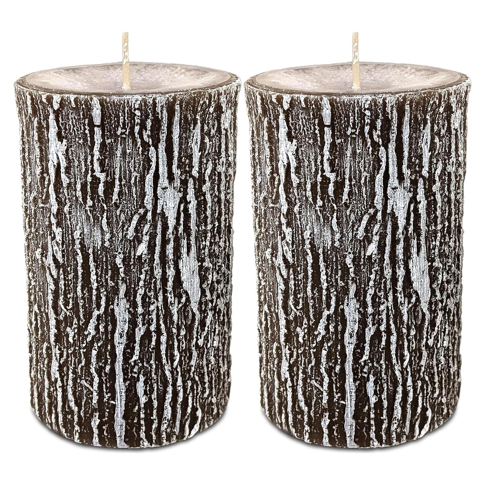 Velas de Pilar Hyoola Timberline - Paquete de 2 - 75mm x 130mm