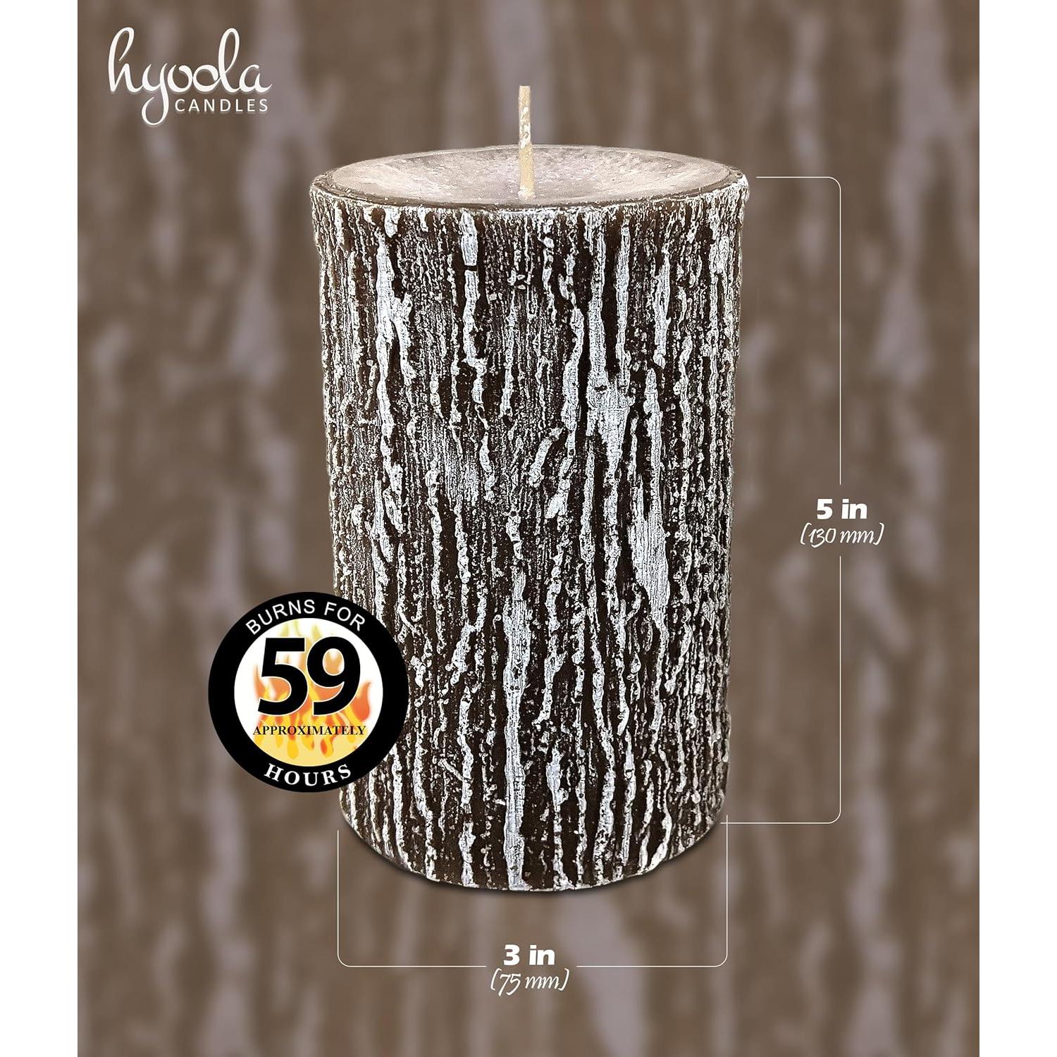 Velas de Pilar Hyoola Timberline - Paquete de 2 - 75mm x 130mm