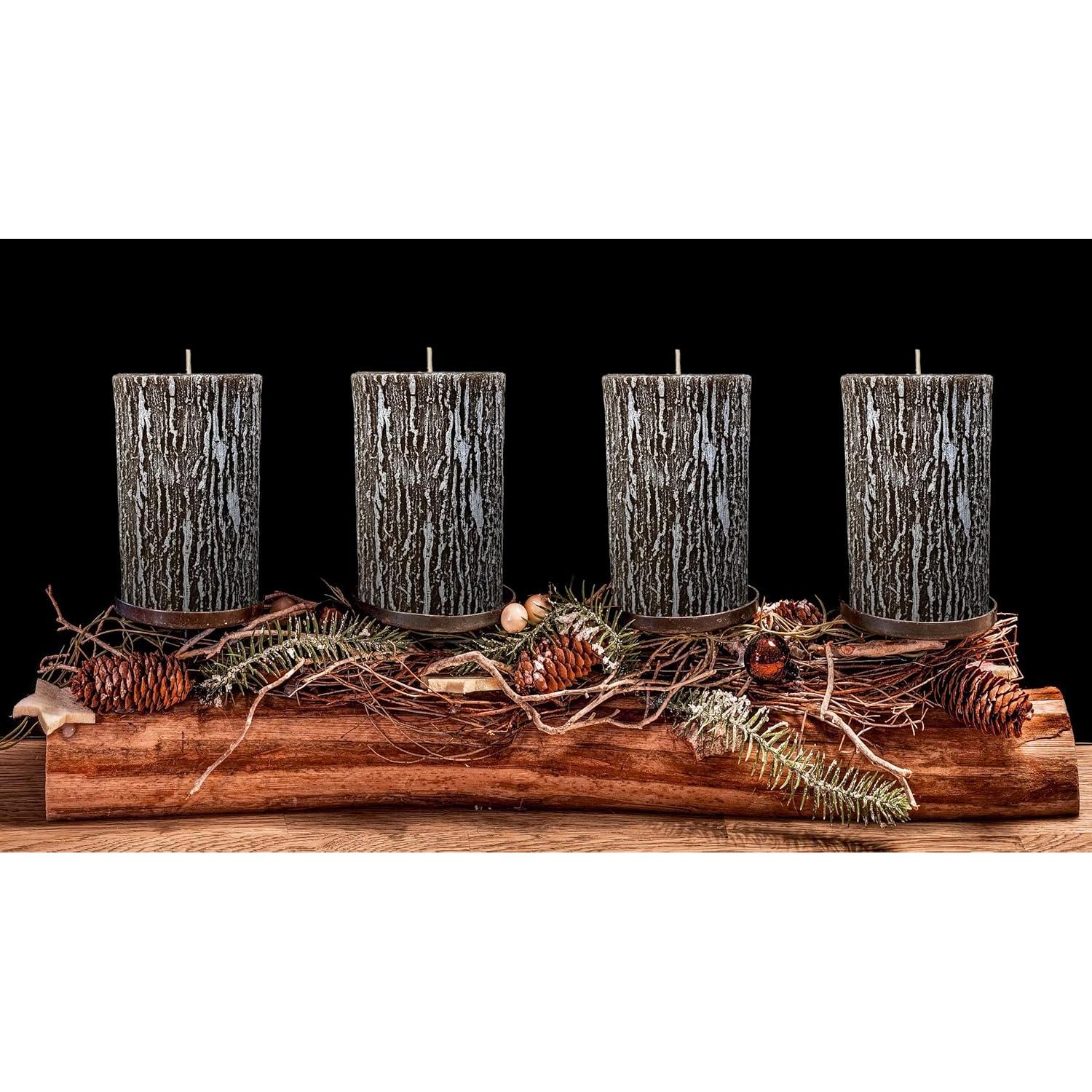 Velas de Pilar Hyoola Timberline - Paquete de 2 - 75mm x 130mm