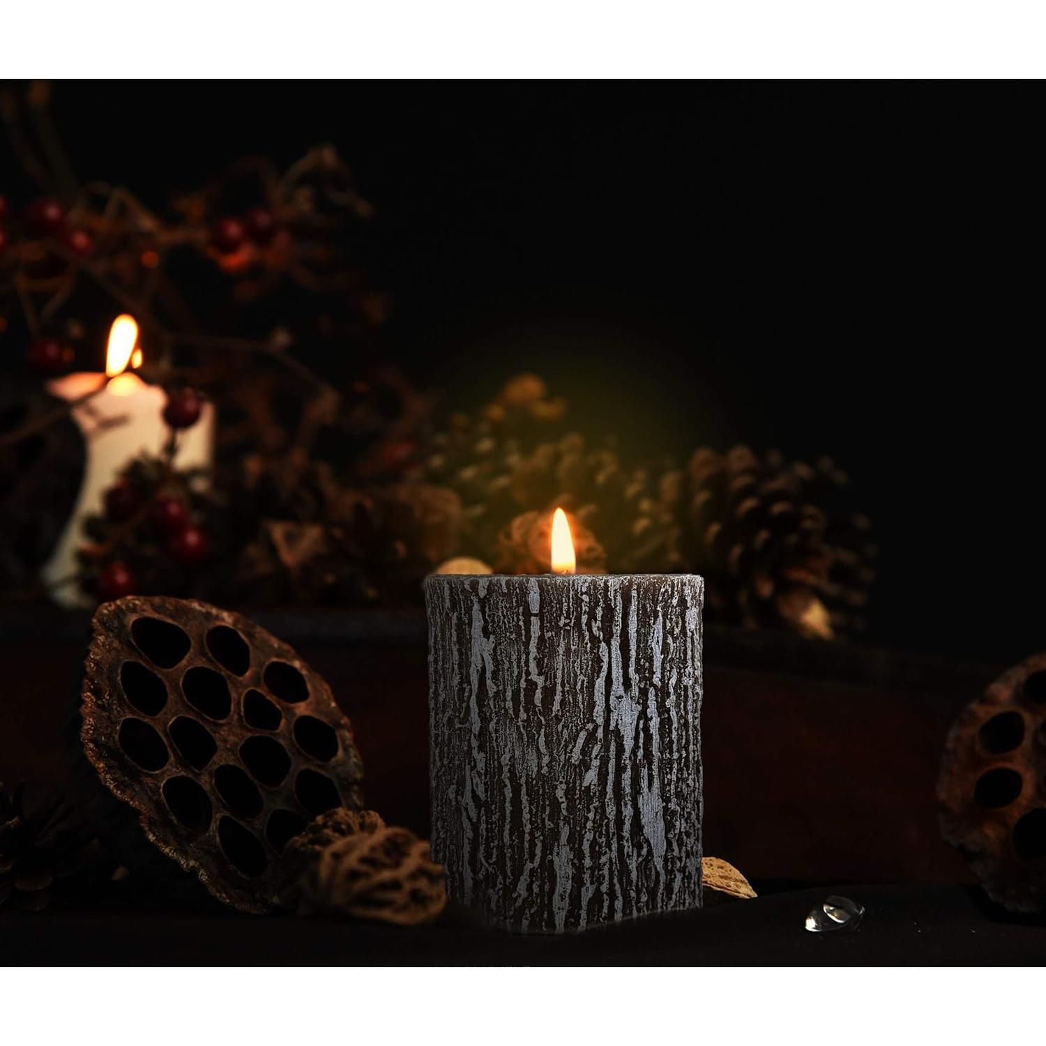 Velas de Pilar Hyoola Timberline - Paquete de 2 - 75mm x 130mm