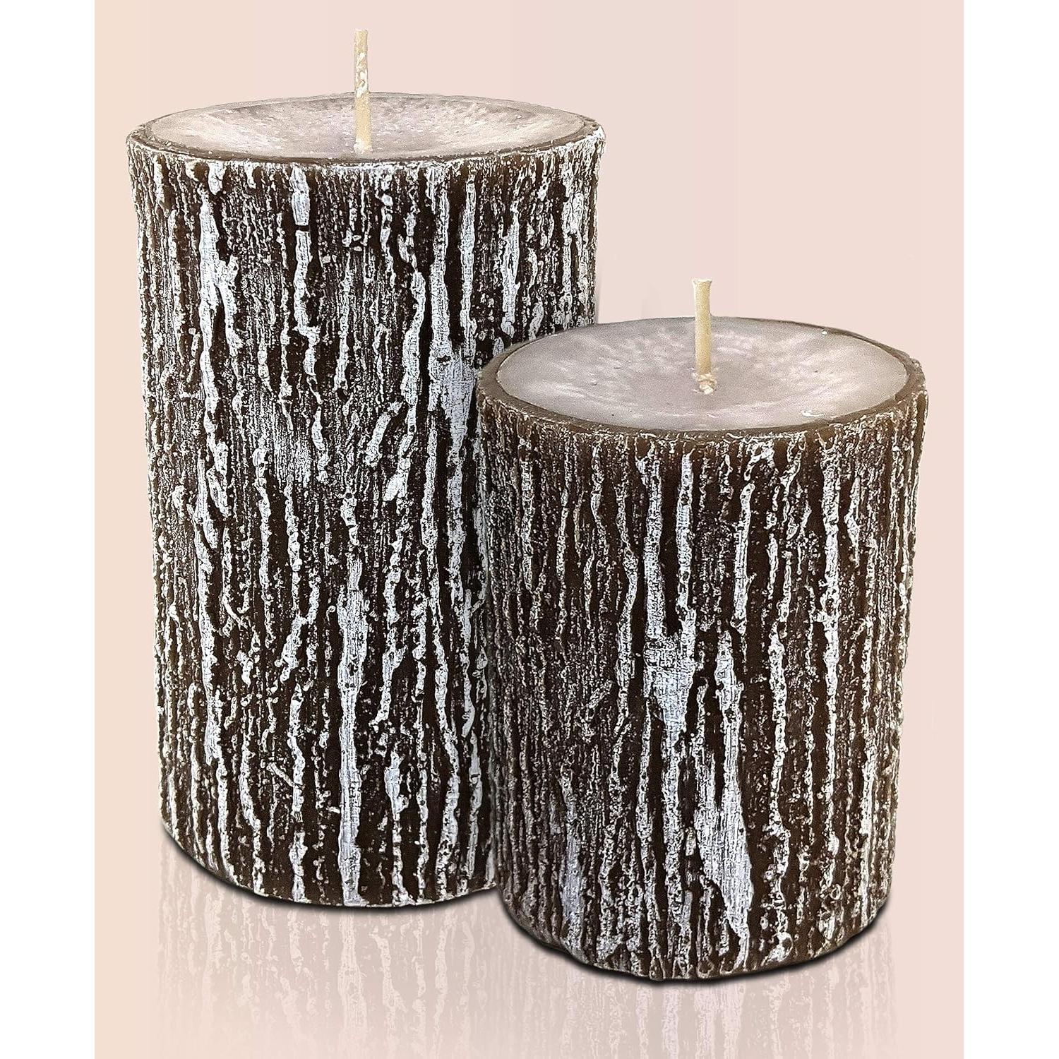 Velas de Pilar Hyoola Timberline - Paquete de 2 - 75mm x 130mm