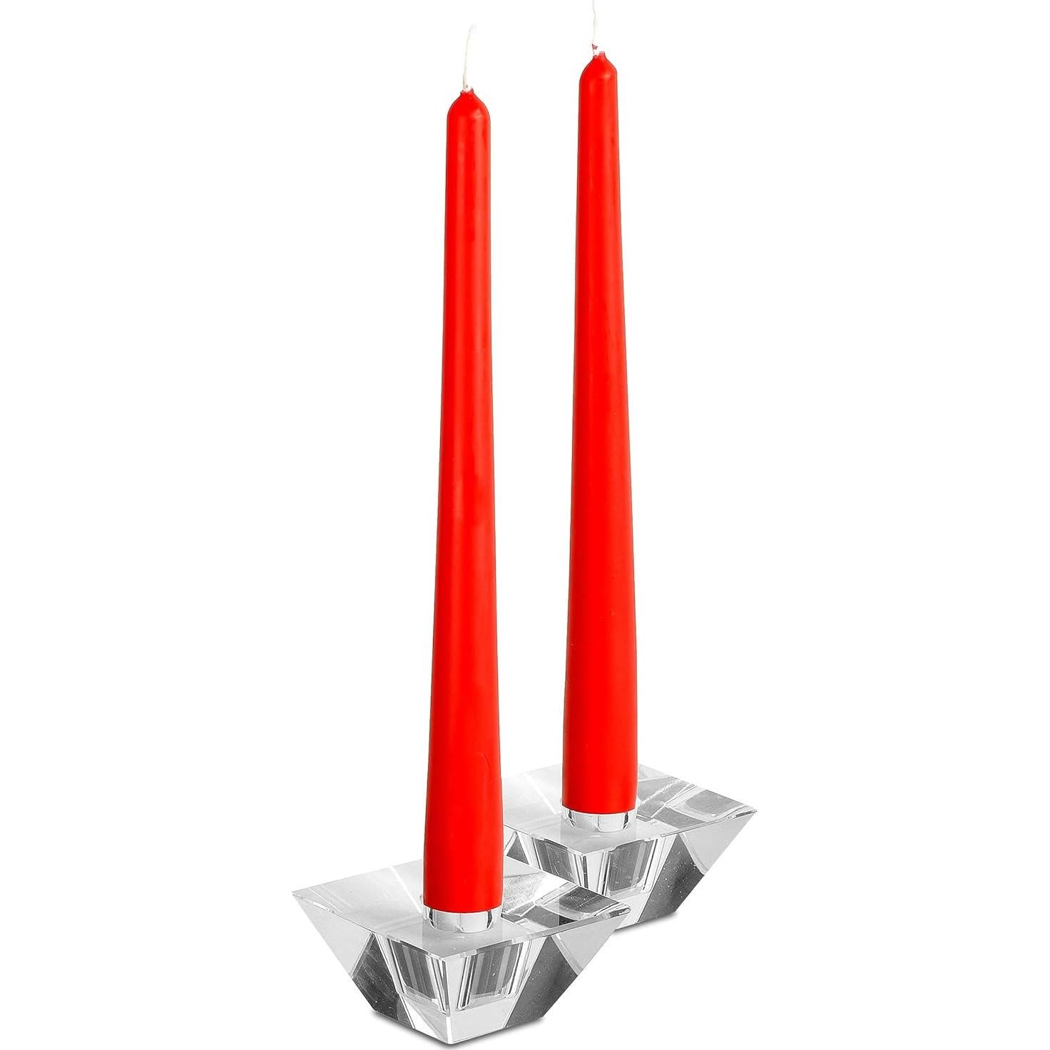 Hyoola Velas Taper Altas Rojas 30.48 cm Sin Goteo 12 Pzas