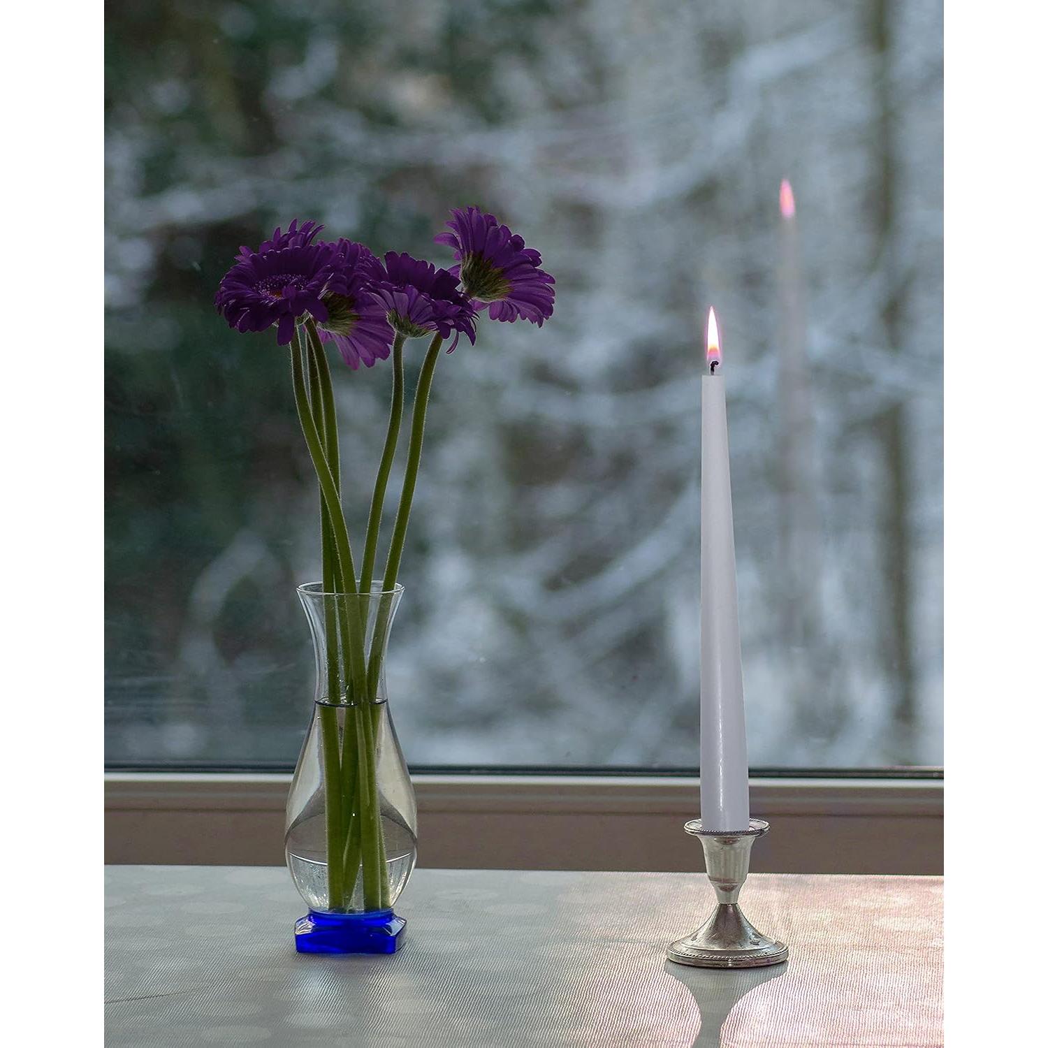 Velas Taper Hyoola 35.56 cm Gris Plateado Sin Aroma - 12 Unidades