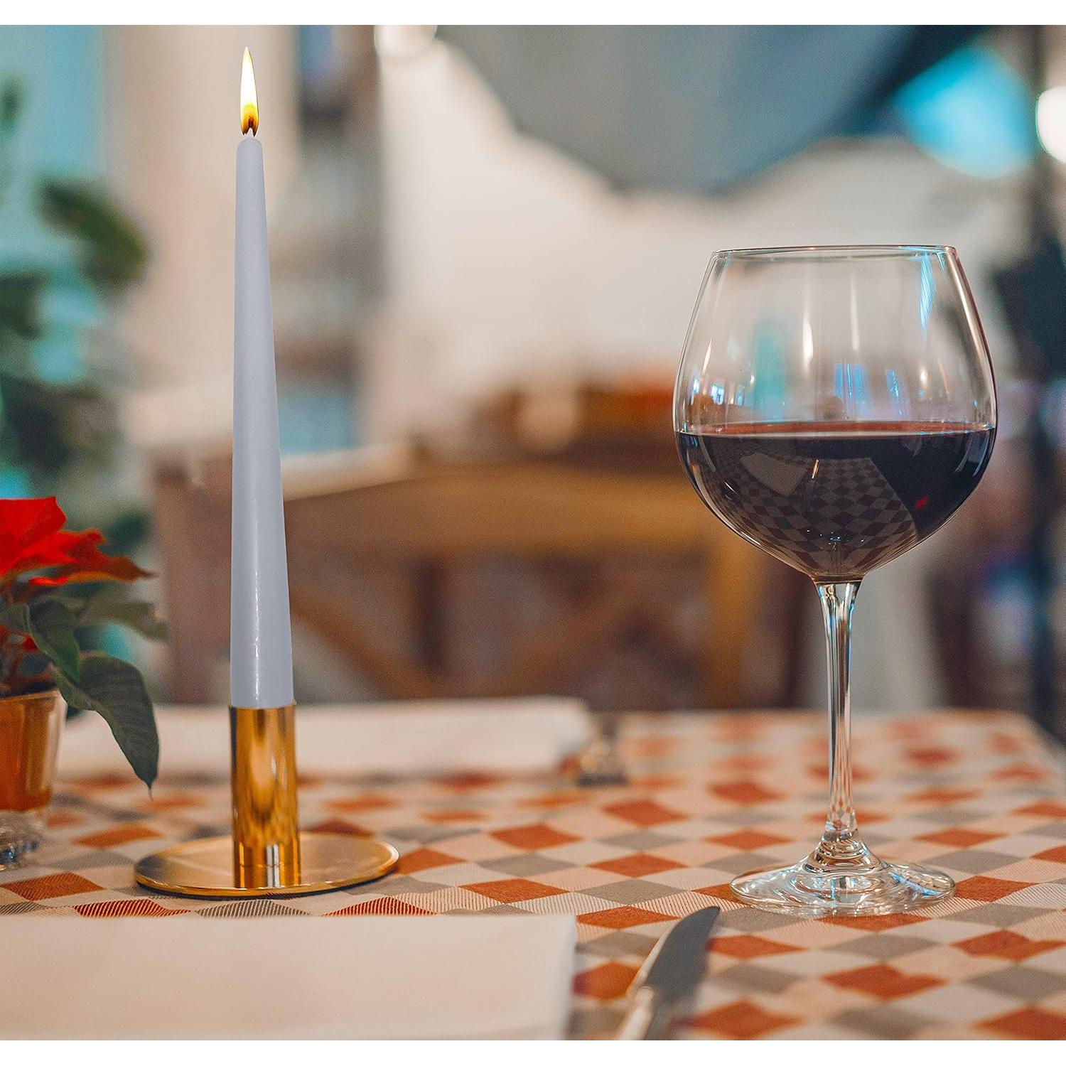 Velas Taper Hyoola 35.56 cm Gris Plateado Sin Aroma - 12 Unidades