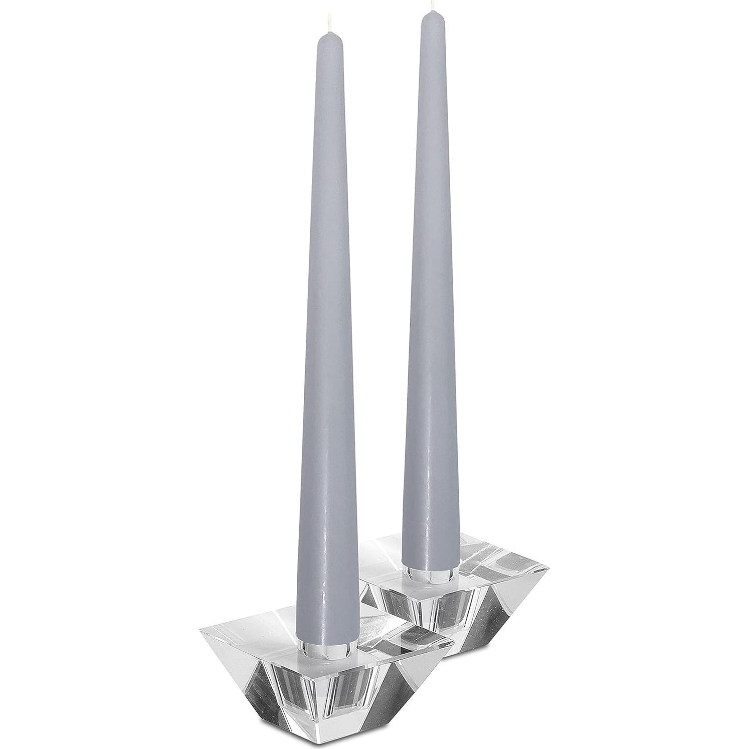 Velas Taper Hyoola 35.56 cm Gris Plateado Sin Aroma - 12 Unidades