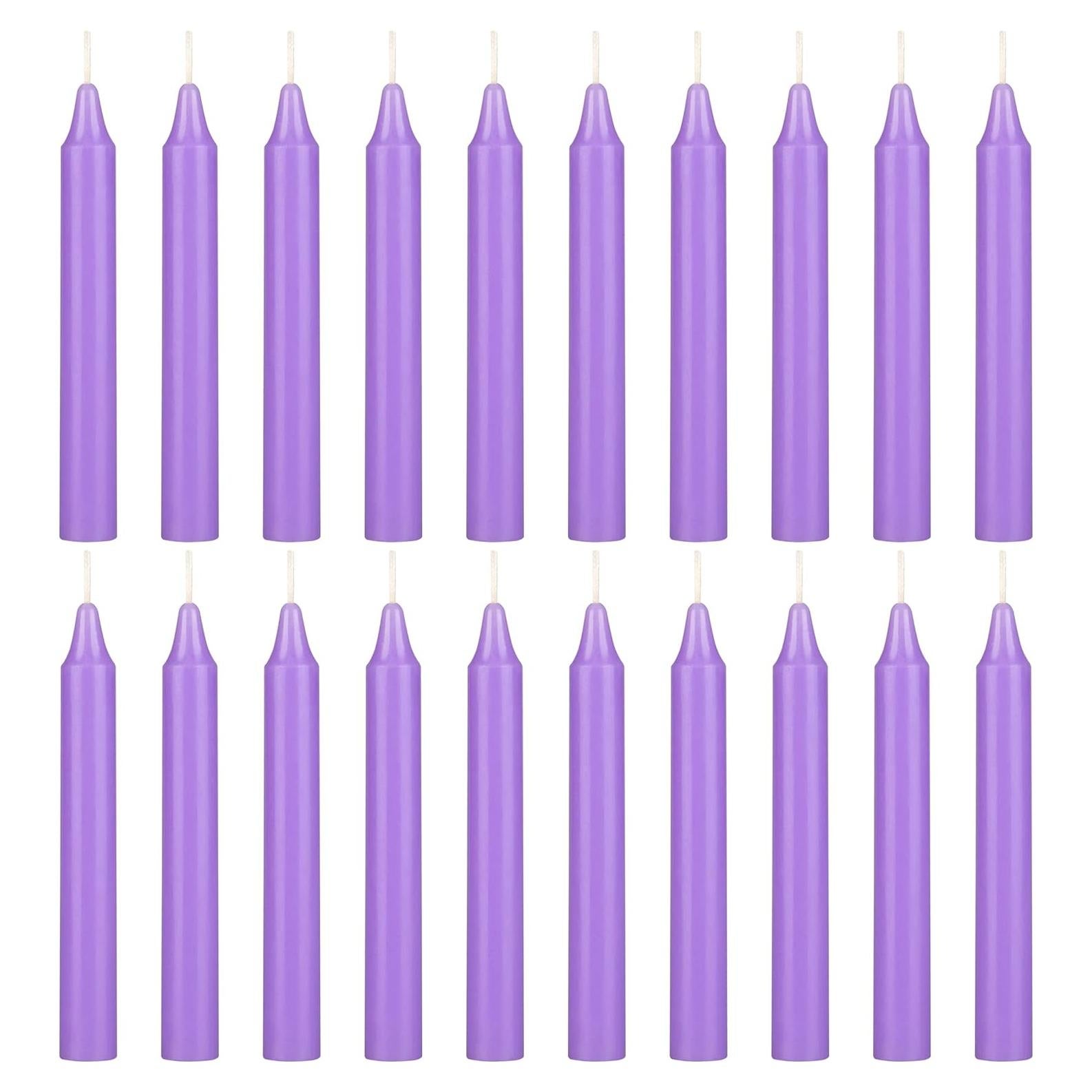 Set de 20 Mini Velas Lavanda Mega Velas 10 cm Sin Aroma