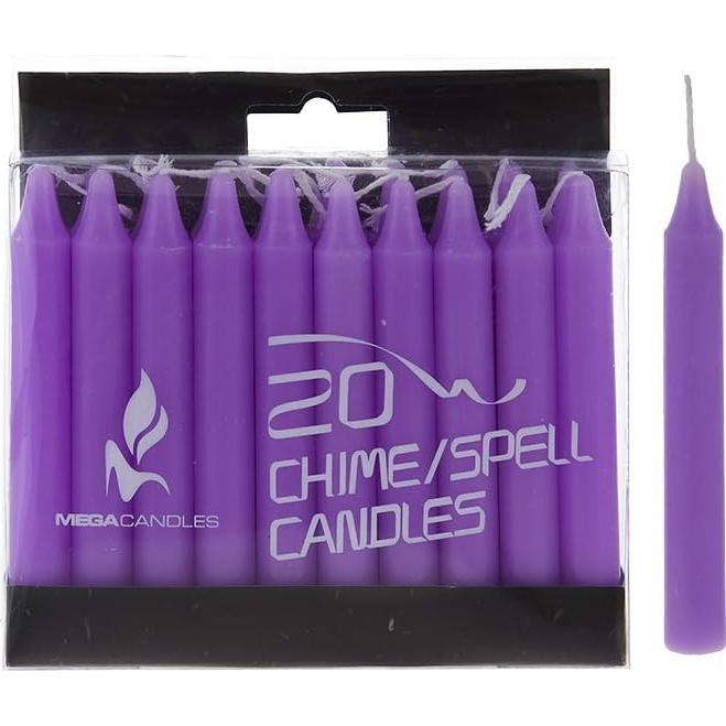 Set de 20 Mini Velas Lavanda Mega Velas 10 cm Sin Aroma