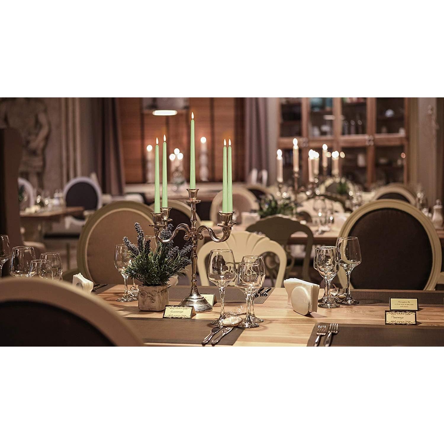 Hyoola Velas Taper Altas 35.56 cm Verde Apio 12 Unidades Sin Goteo