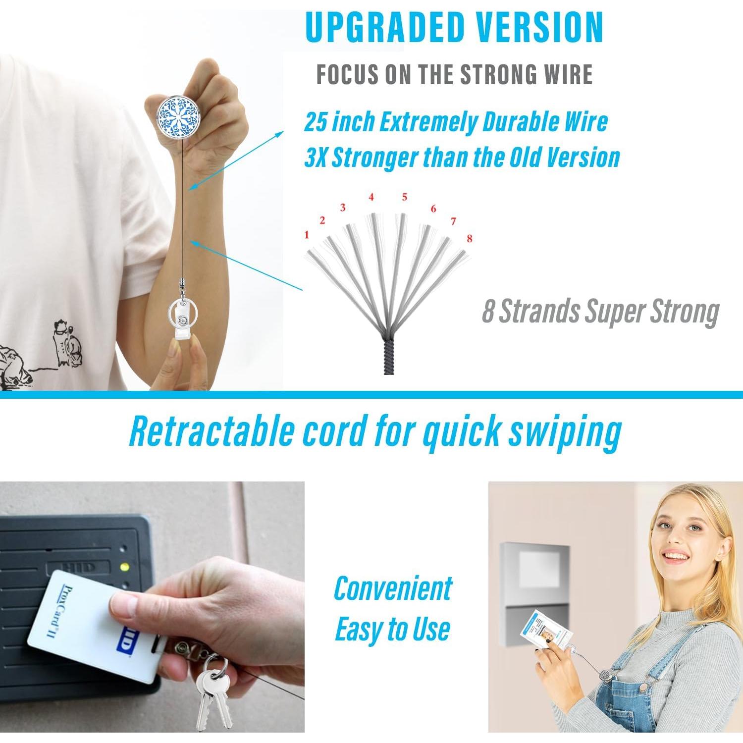 Collar Lanyard Retráctil SAM & LORI Mandala Acero Inoxidable