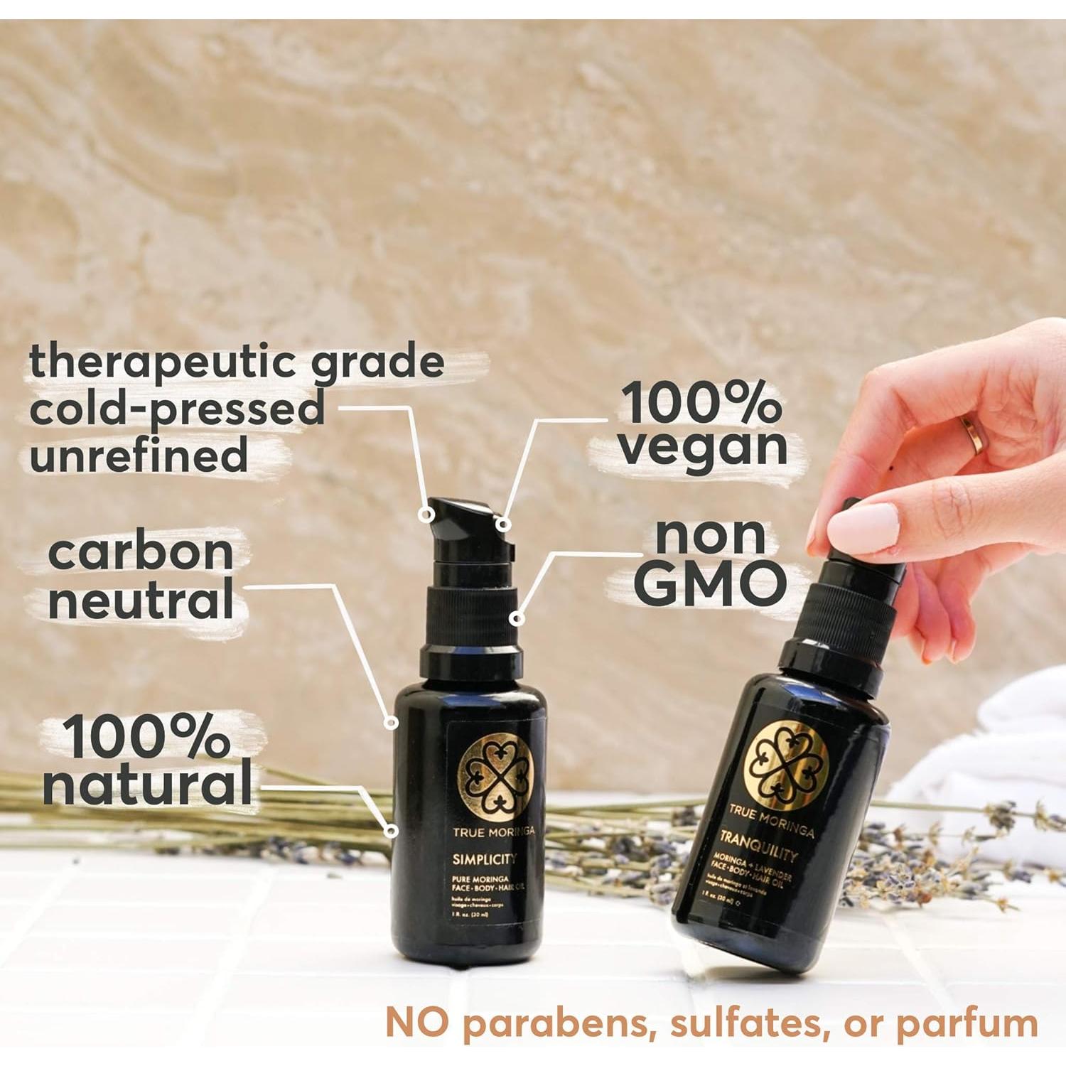 Aceite de Moringa 100% Puro True Moringa 30ml - Hidratante Facial y Capilar