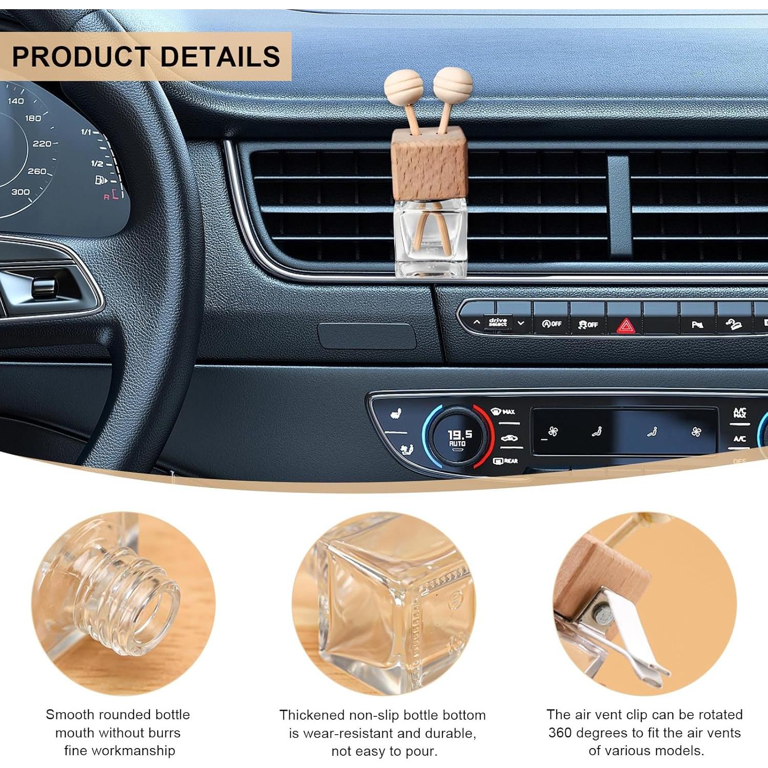 Botella Difusora de Aire Fresco KVAEY 4PCS Vidrio Recargable