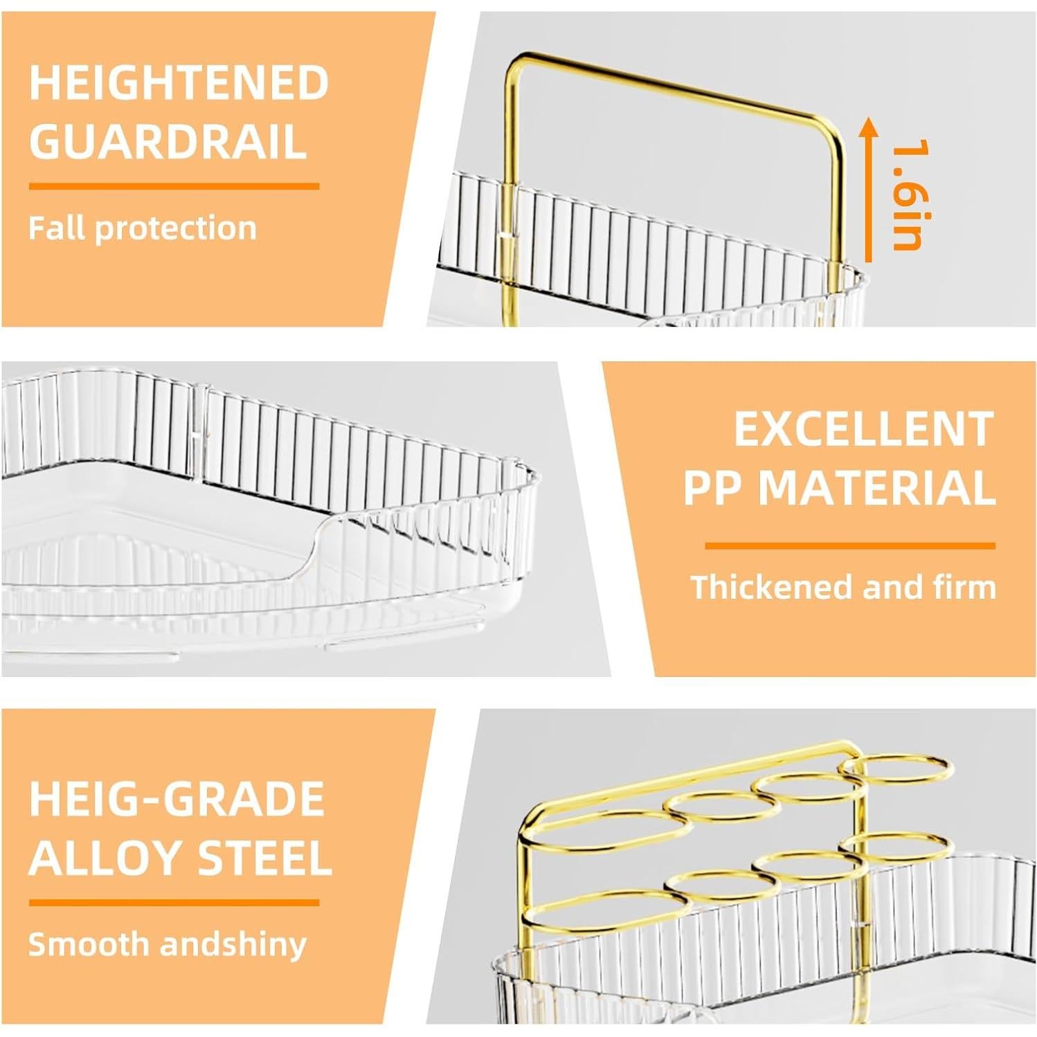 Organizador de Esquina YINGXUN 3 Niveles Cristal para Baño