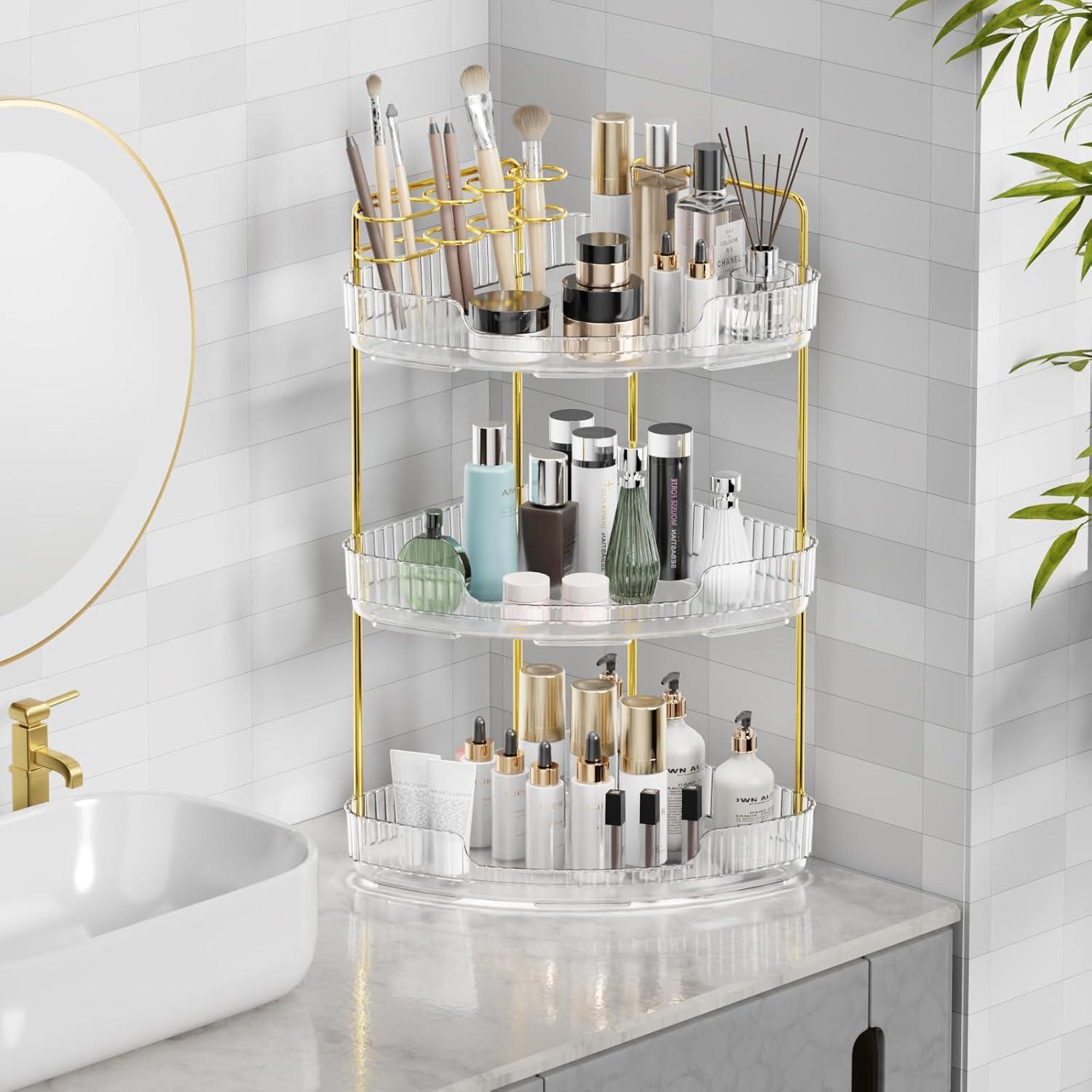 Organizador de Esquina YINGXUN 3 Niveles Cristal para Baño