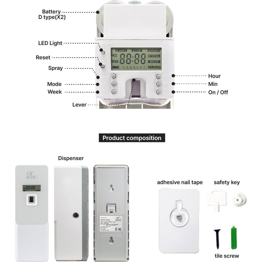 Dispensador Automático de Fragancia Orsene Gris - Programable