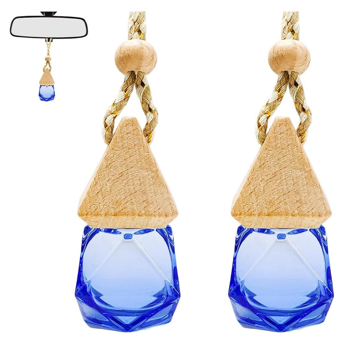 Ambientador de Auto Colgante KVAEY 2 PCS Vidrio Azul