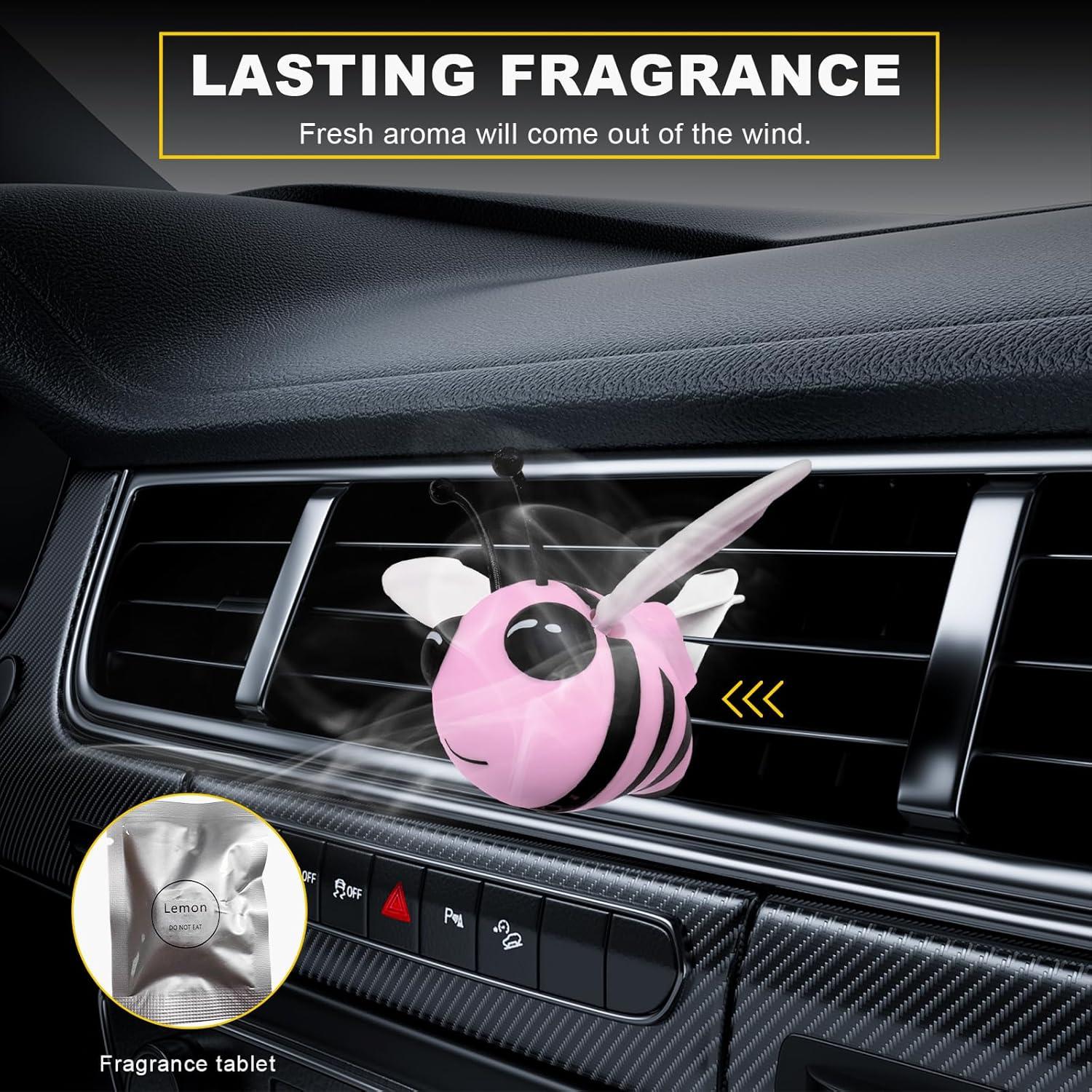 Ambientador de Auto Abeja Linda SHMZK - Clip Ventilación Rosa