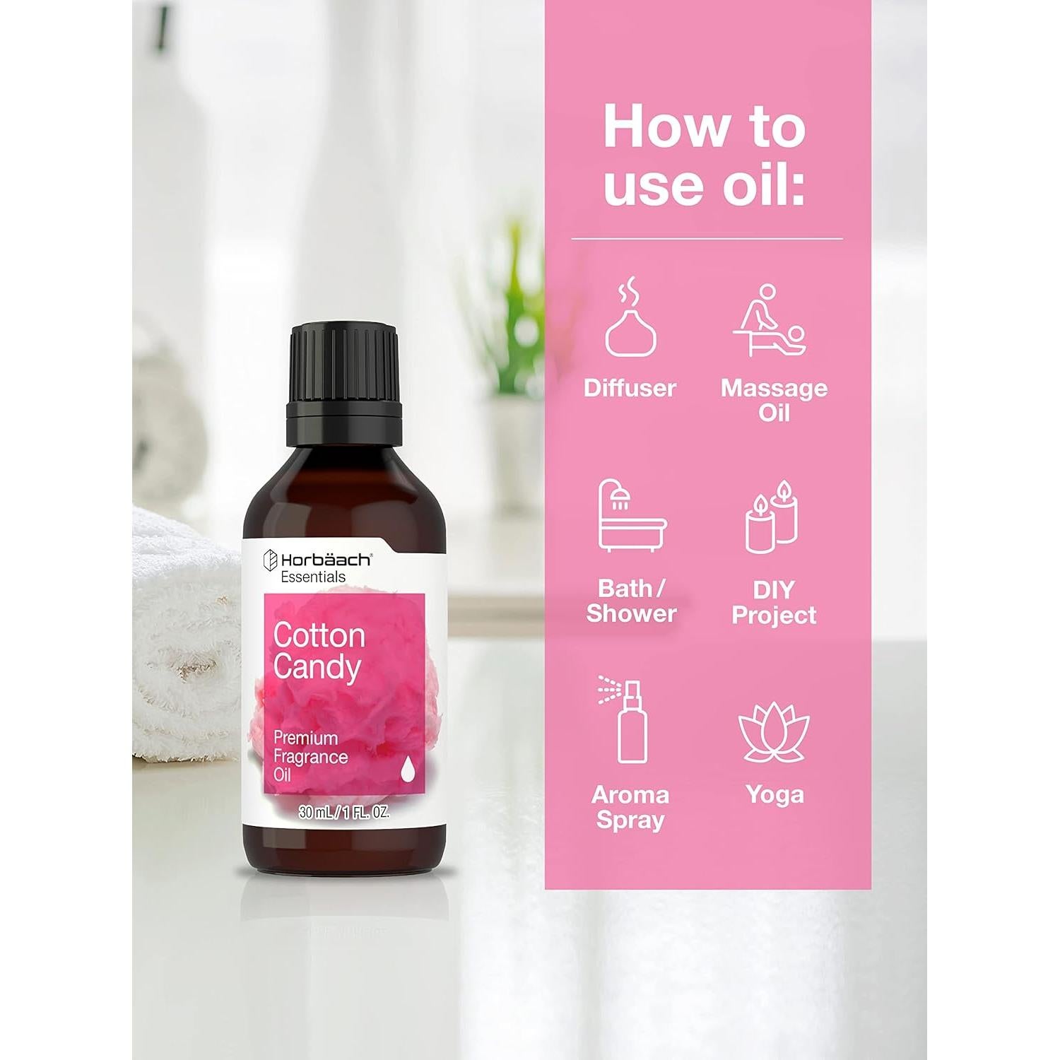 Aceite de Fragancia Algodón de Azúcar Horbäach 30ml Premium