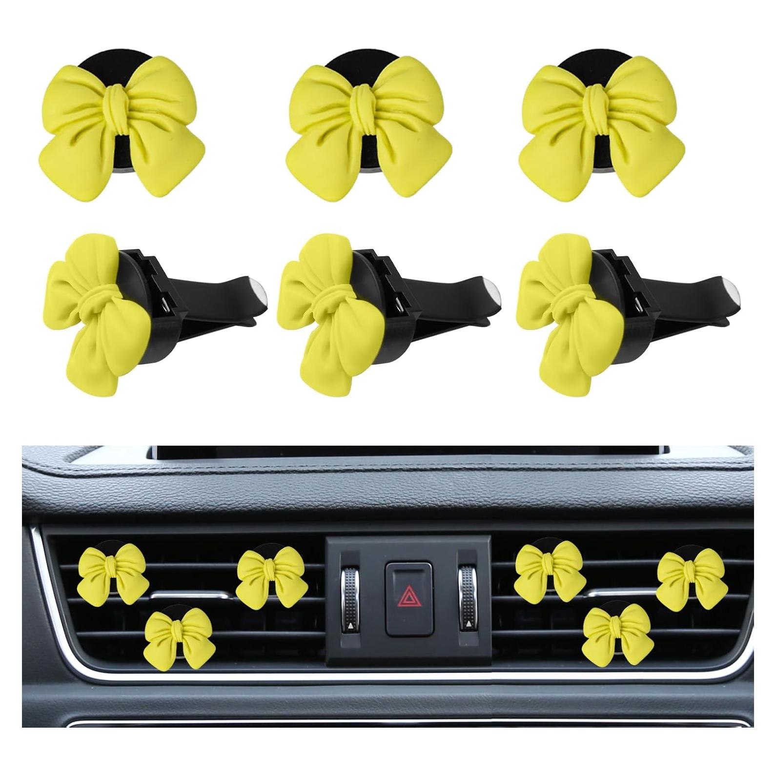Clips de Ambientador para Auto Wuyaoyao 6PCS Lazo Amarillo