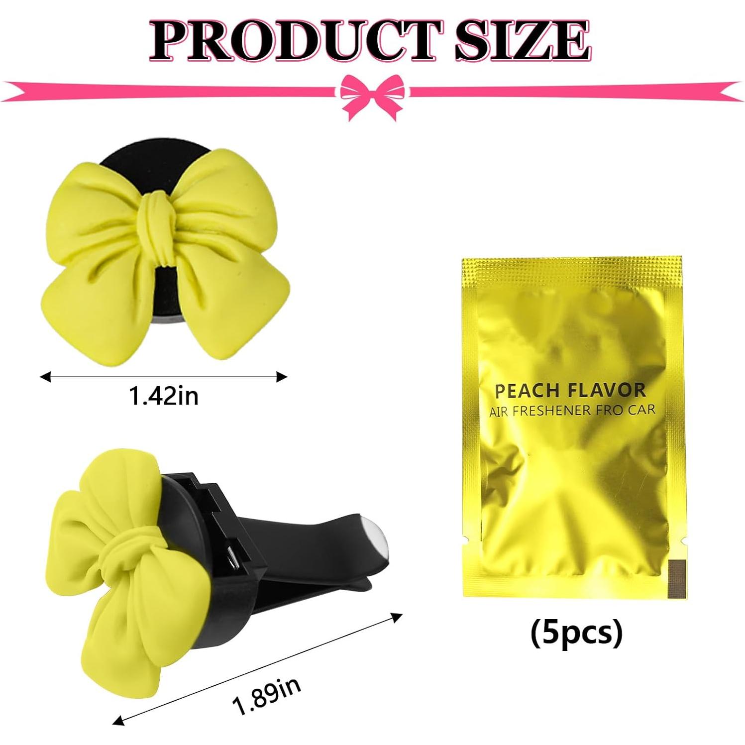 Clips de Ambientador para Auto Wuyaoyao 6PCS Lazo Amarillo