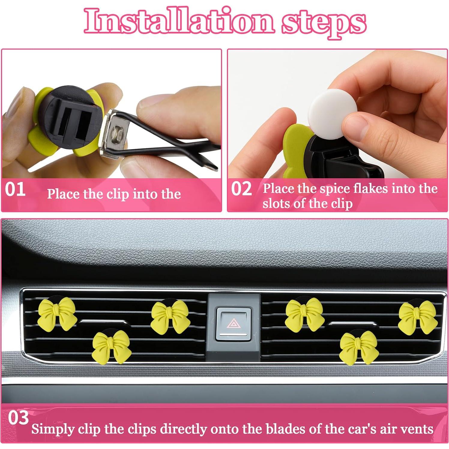 Clips de Ambientador para Auto Wuyaoyao 6PCS Lazo Amarillo