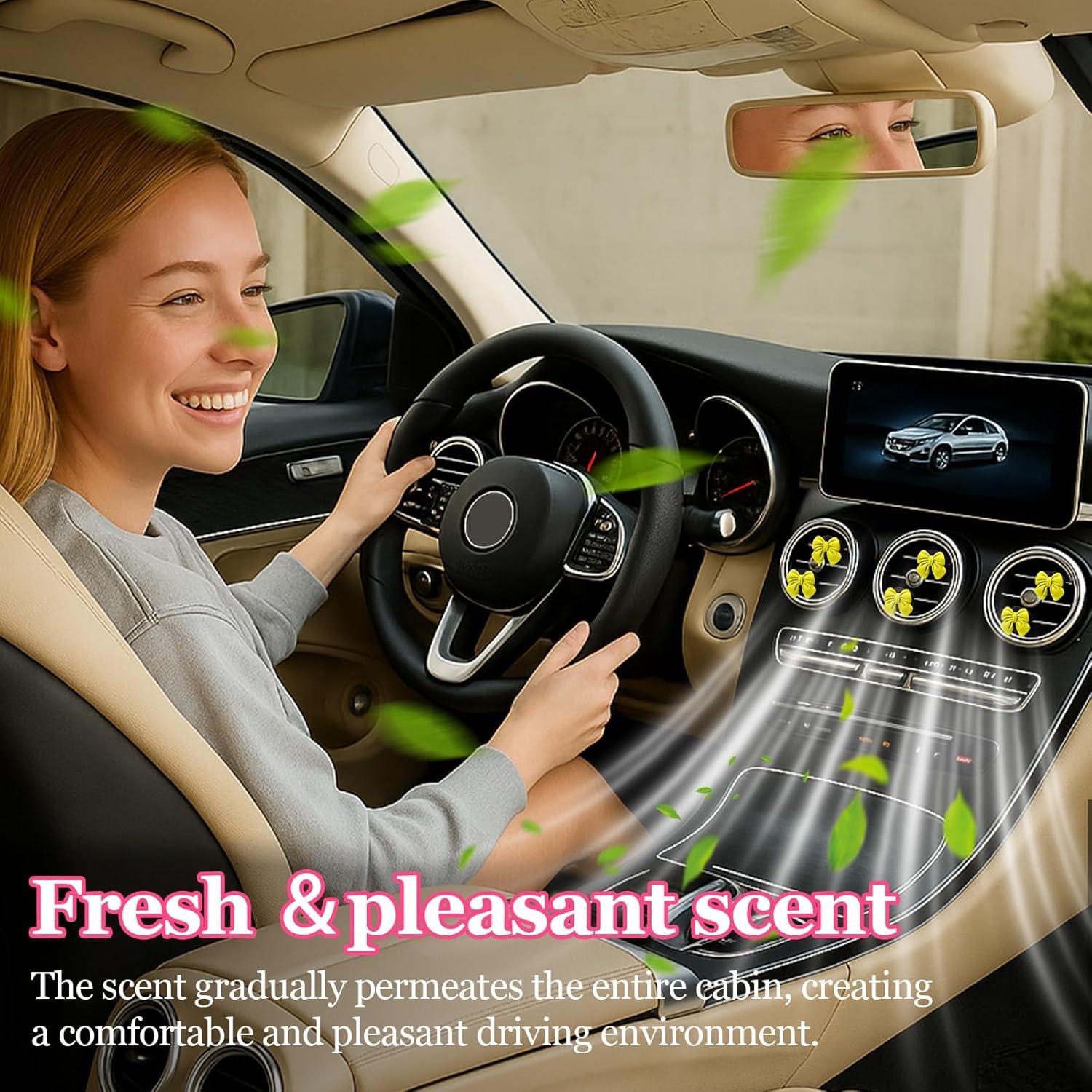 Clips de Ambientador para Auto Wuyaoyao 6PCS Lazo Amarillo