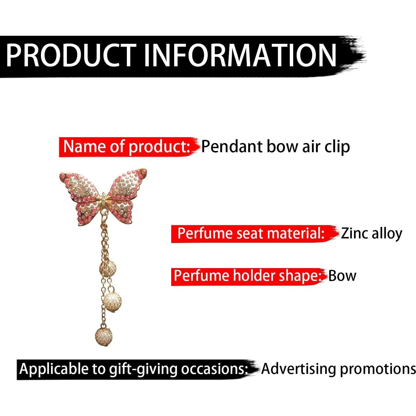 Clip de Ventilación Mariposa Rosa AICEL - 2 Pcs Decorativos