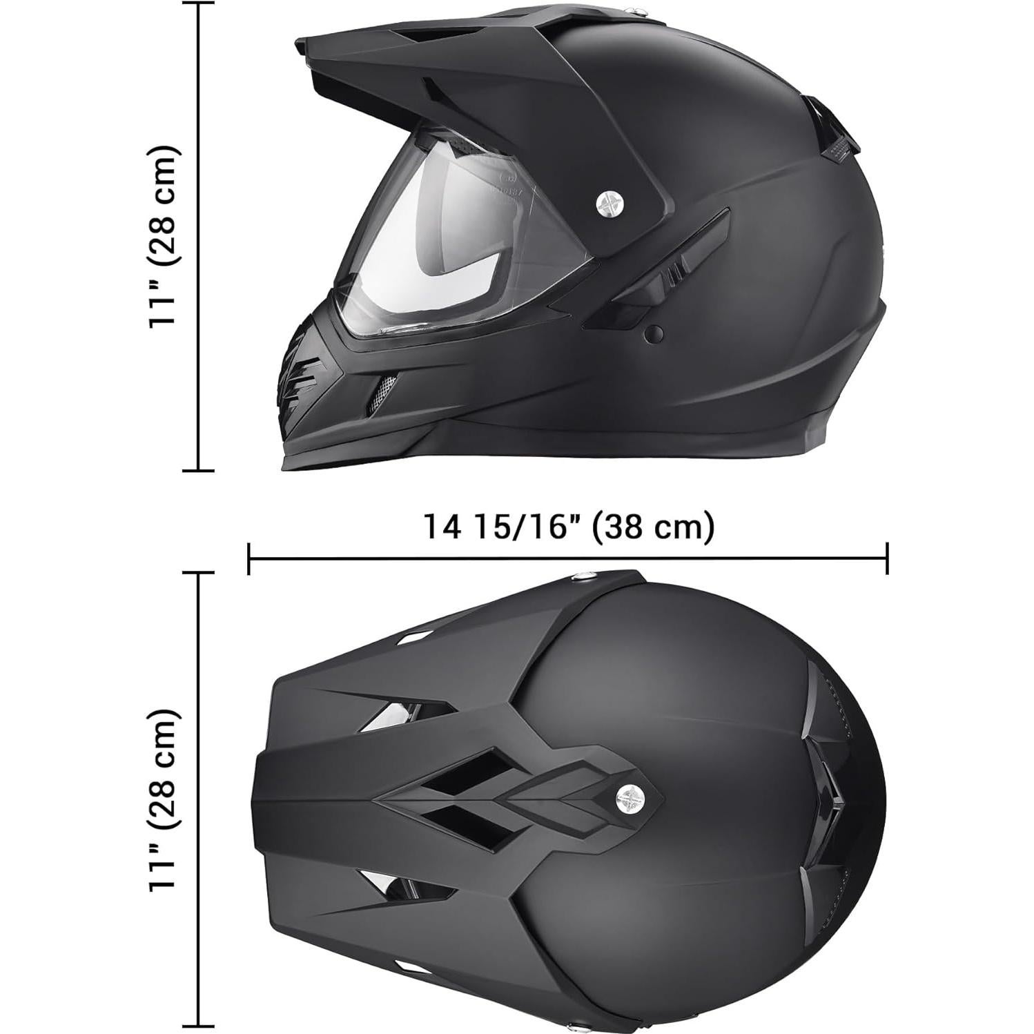 Casco AHR Doble Deporte Negro Mate Tamaño Pequeño