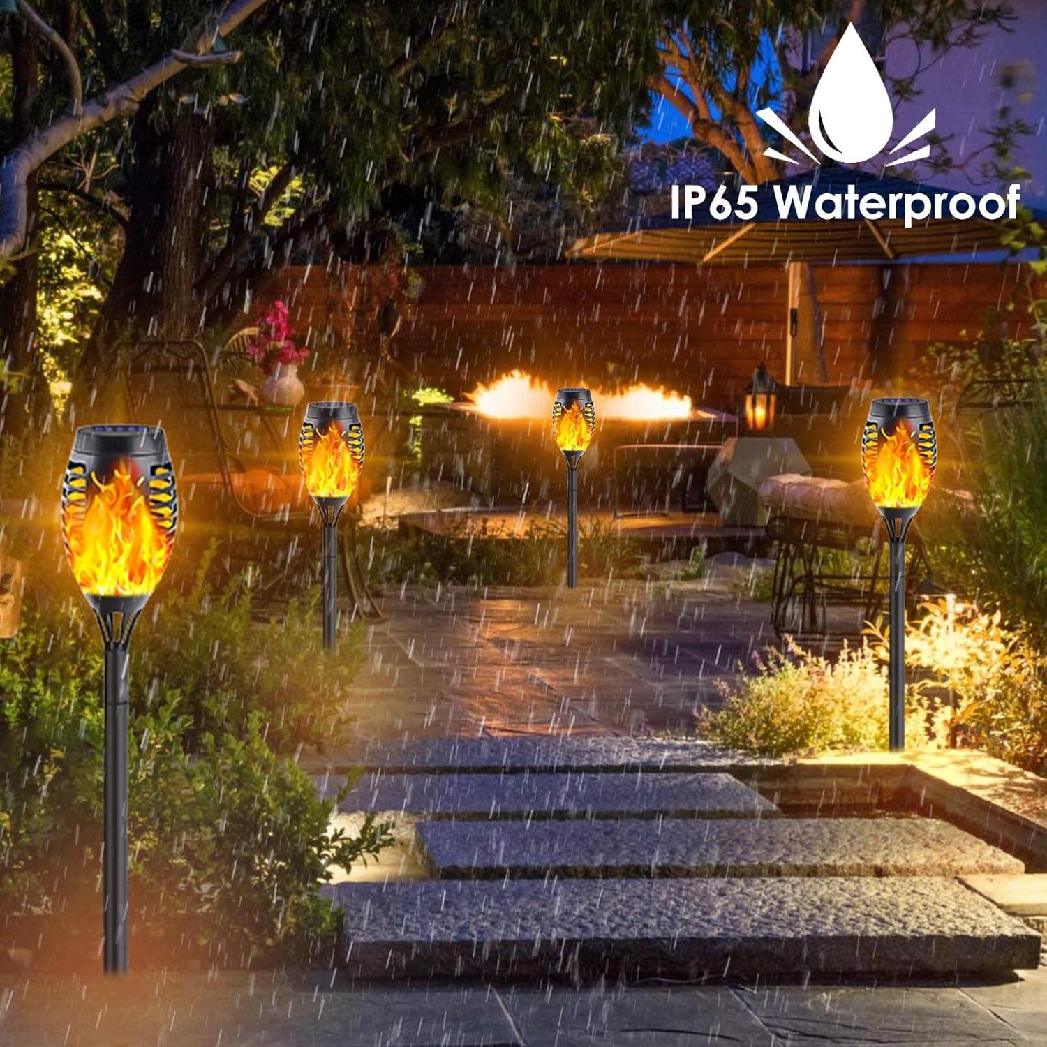 Albelt 12 Luces Solares Exteriores con Llama Parpadeante
