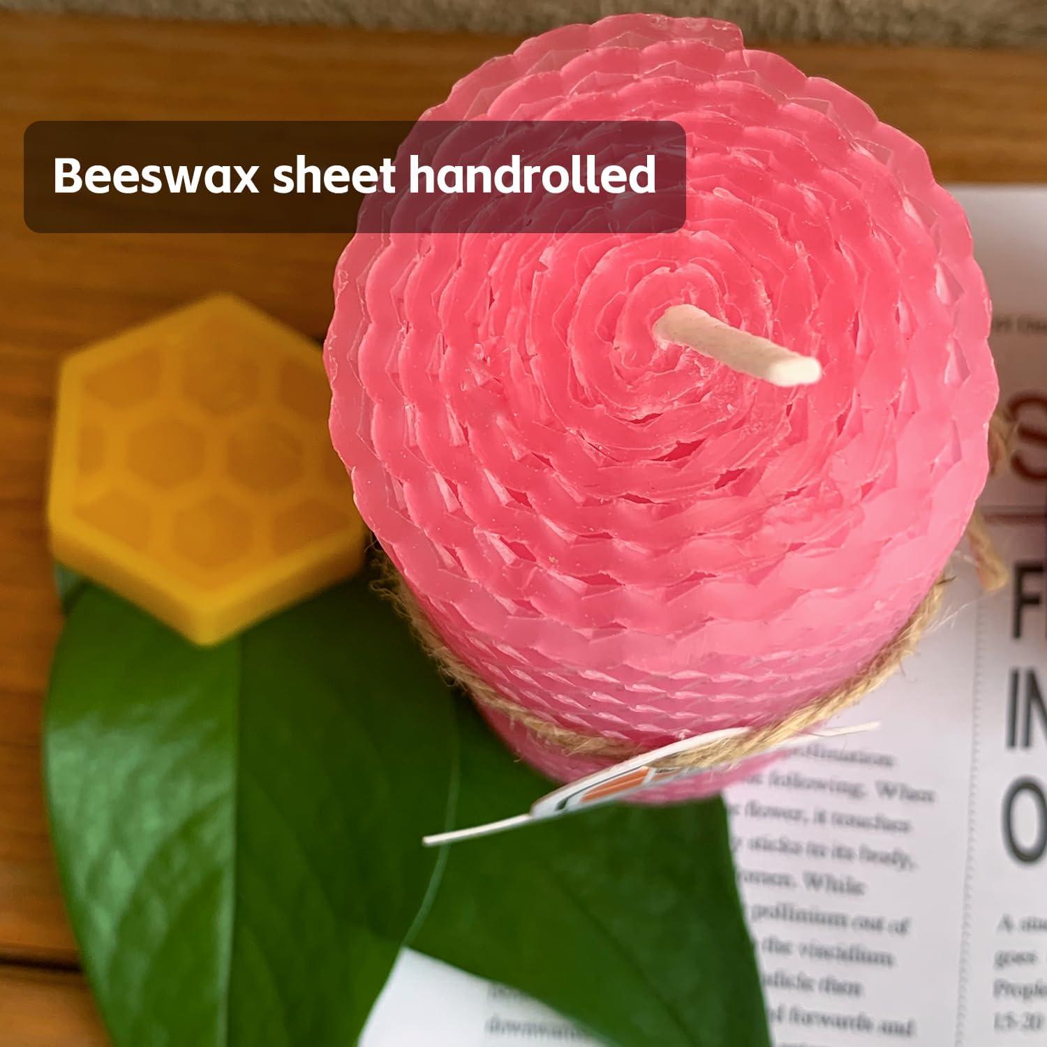 Juego de 4 Velas de Cera de Abeja Lacaser - 3 Moradas y 1 Rosa