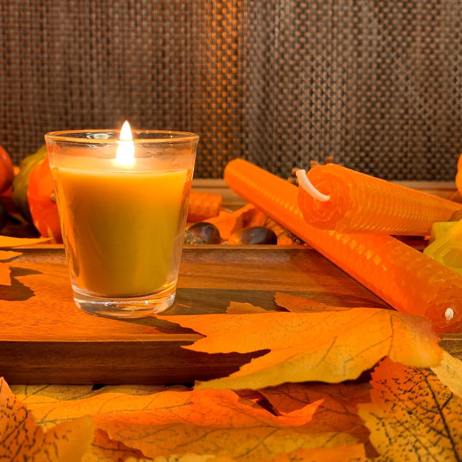 Juego de 6 Velas de Cera de Abeja Naranja Lacaser 22.86 cm