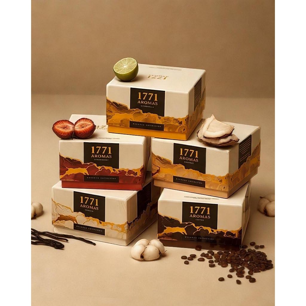 Vela Aromática de Cedro Balsámico 1771 Aromas - 3 Mechas - 100% Cera de Soja - 40 Horas de Quema